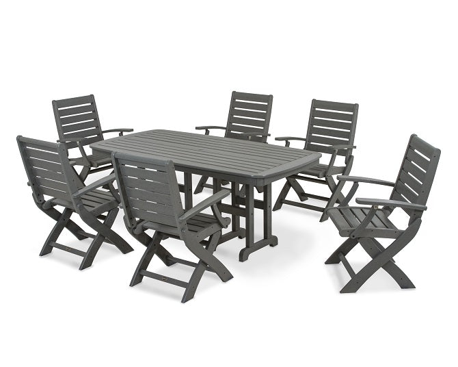 POLYWOOD Signature Folding Chair 7-Piece Dining Set
