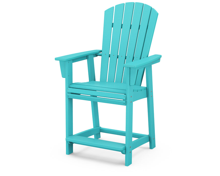 POLYWOOD Nautical Curveback Adirondack Counter Chair