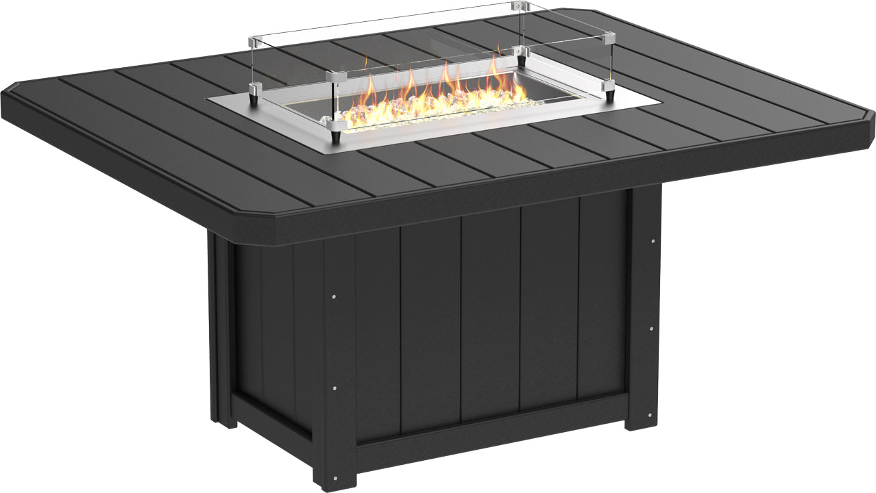 LuxCraft Lumin Fire Table 62″ Rectangular Dining Height