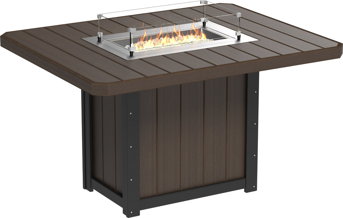 LuxCraft Lumin Fire Table 62″ Rectangular Counter Height