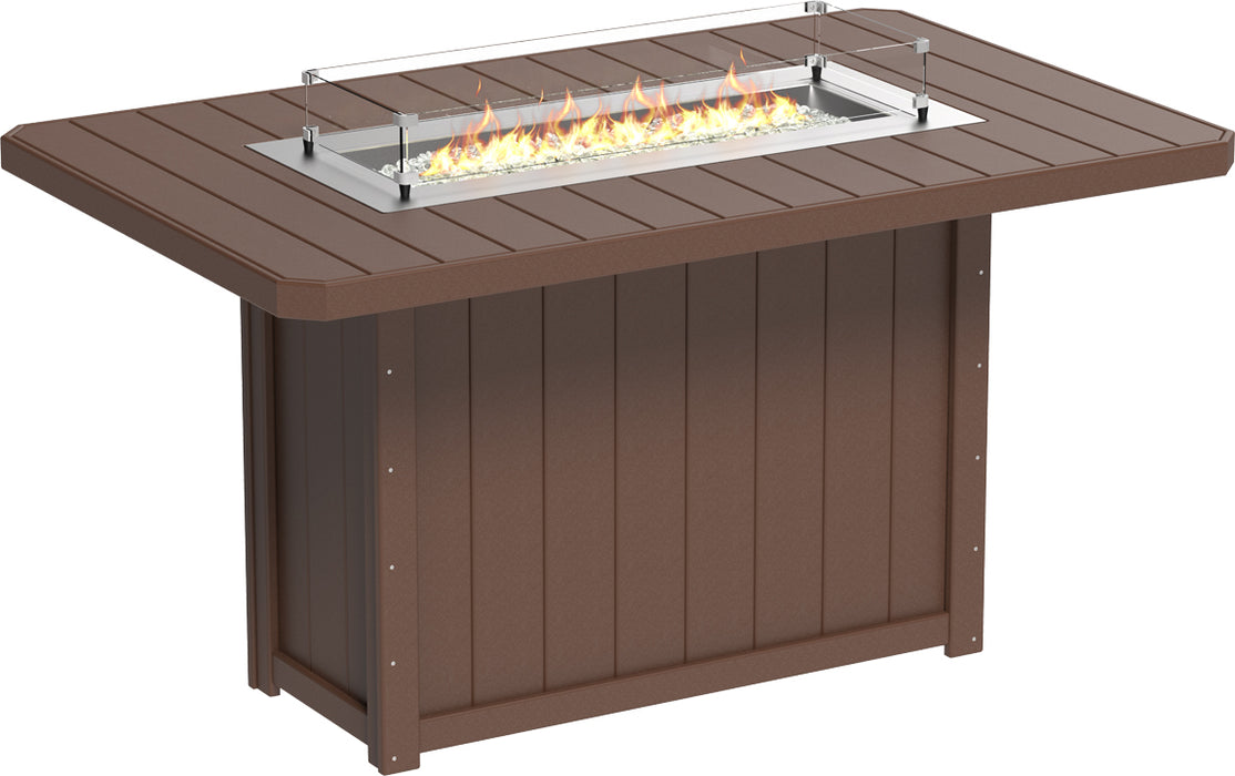 LuxCraft Lumin Fire Table79″ Rectangular Bar Height