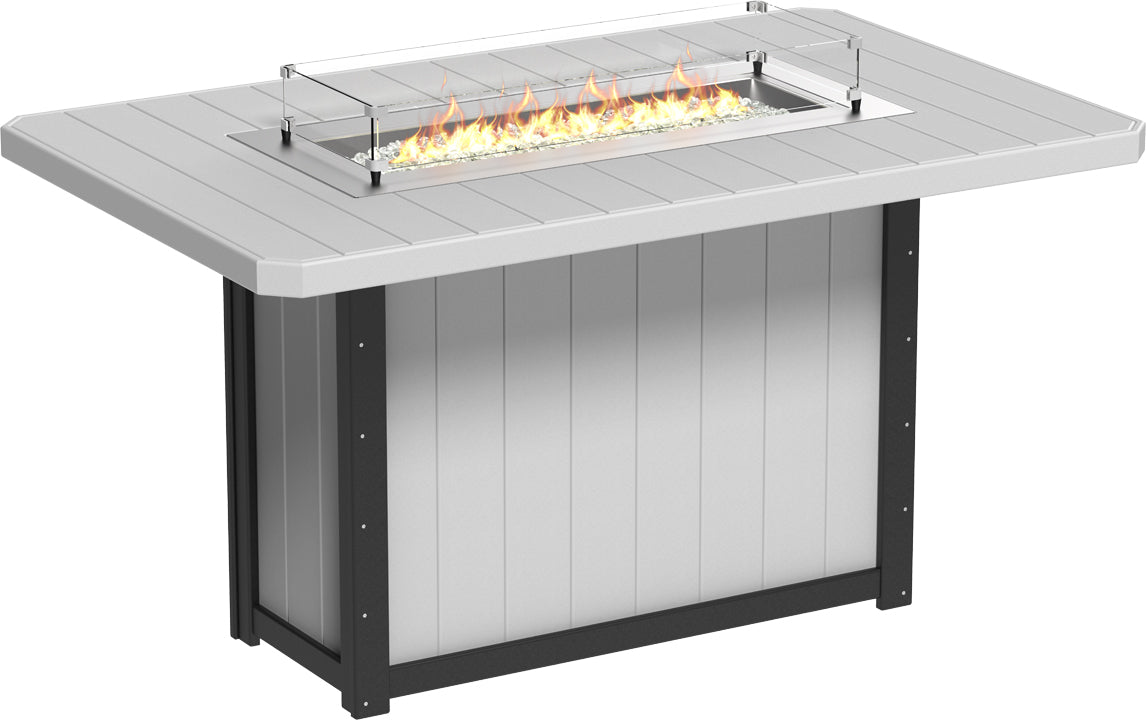 LuxCraft Lumin Fire Table79″ Rectangular Bar Height
