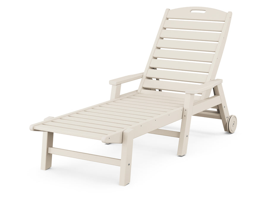 POLYWOOD Nautical Chaise w/ Arms & Wheels - Stackable