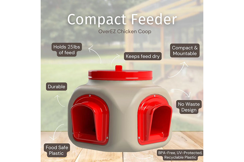 OverEZ Compact Chicken Feeder