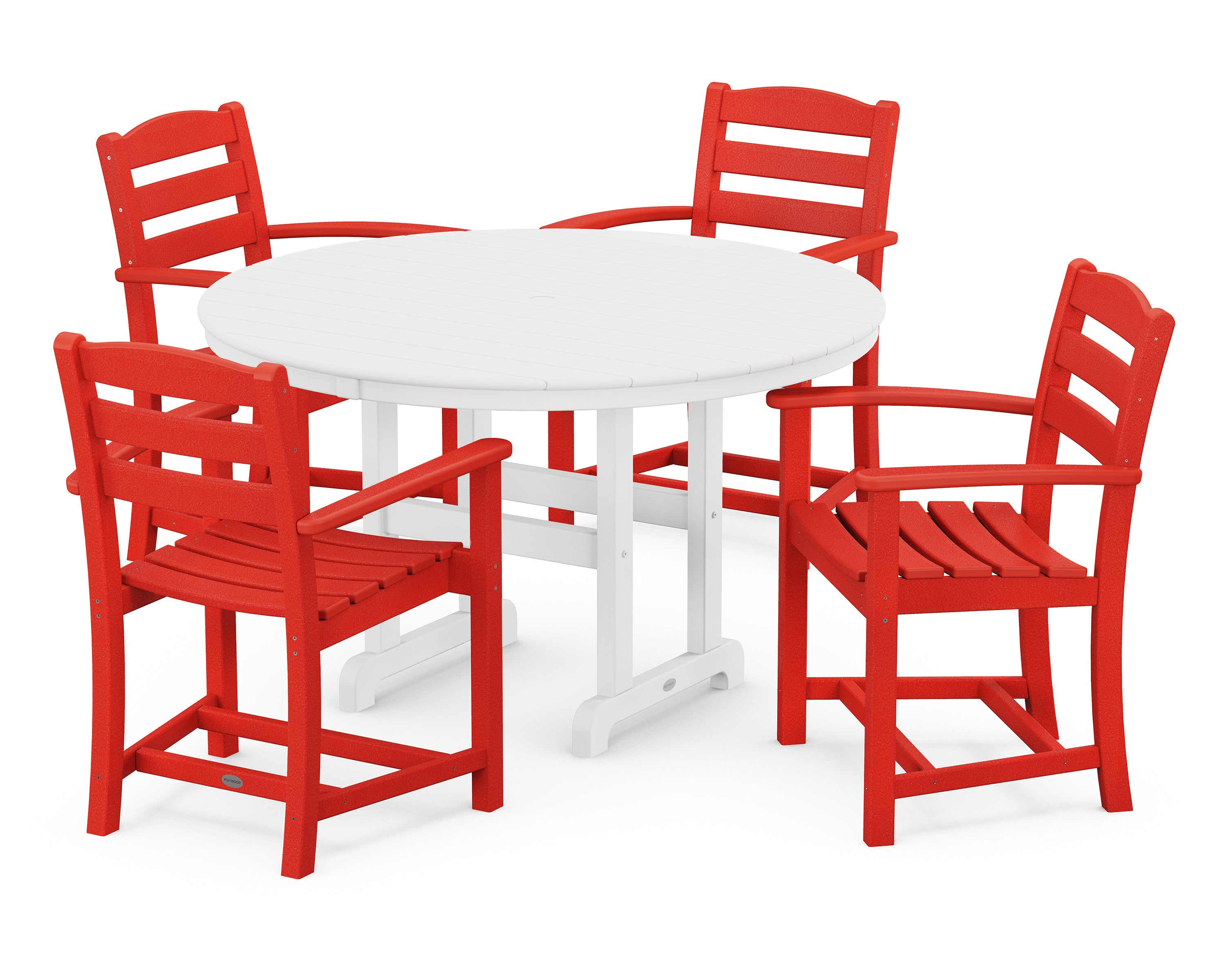 POLYWOOD La Casa Cafe 5-Piece Round Farmhouse Dining Set