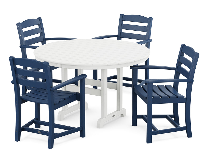 POLYWOOD La Casa Cafe 5-Piece Round Farmhouse Dining Set Amish Yard