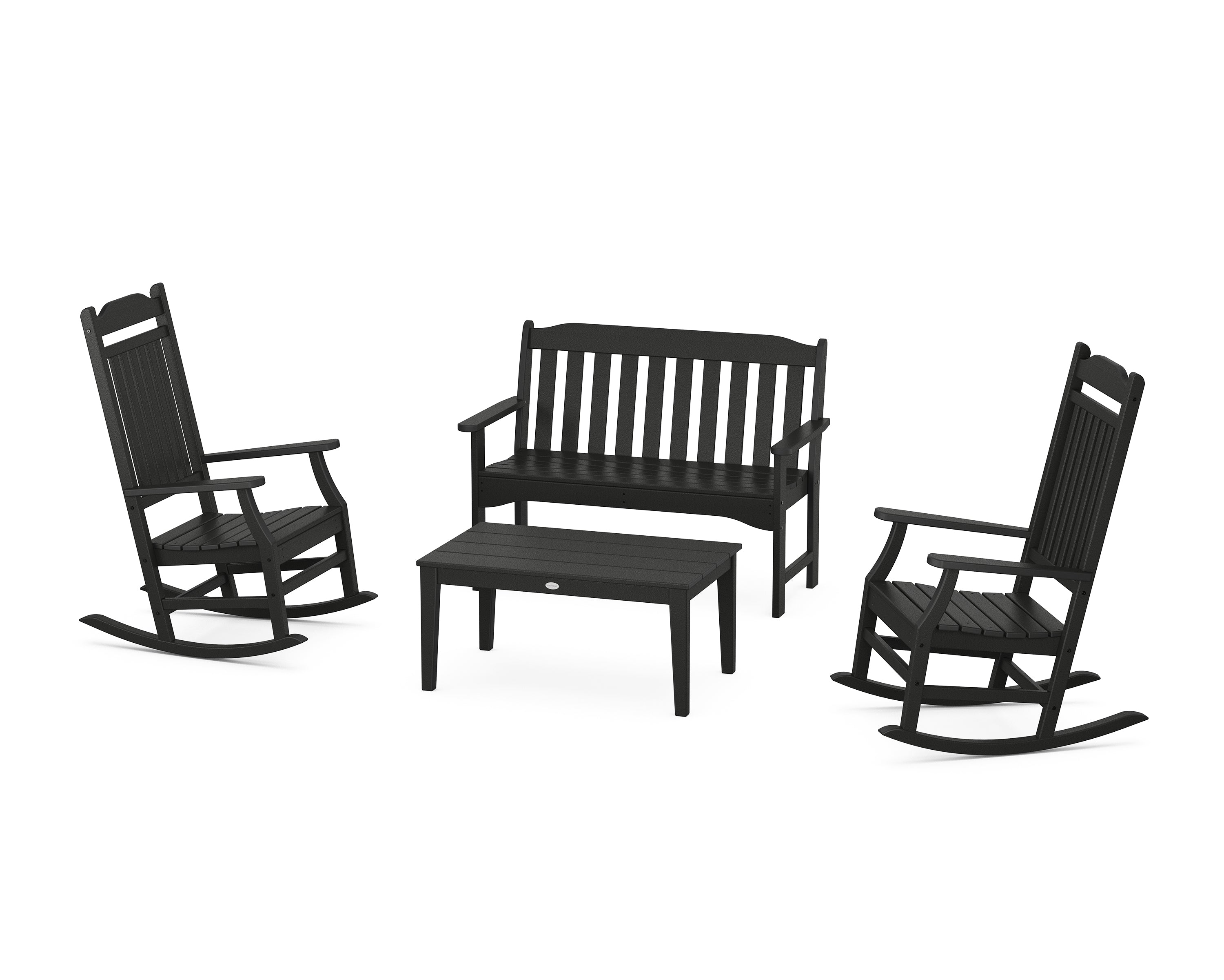 POLYWOOD Country Living Cottage Rocking Chair 4-Piece Porch Set
