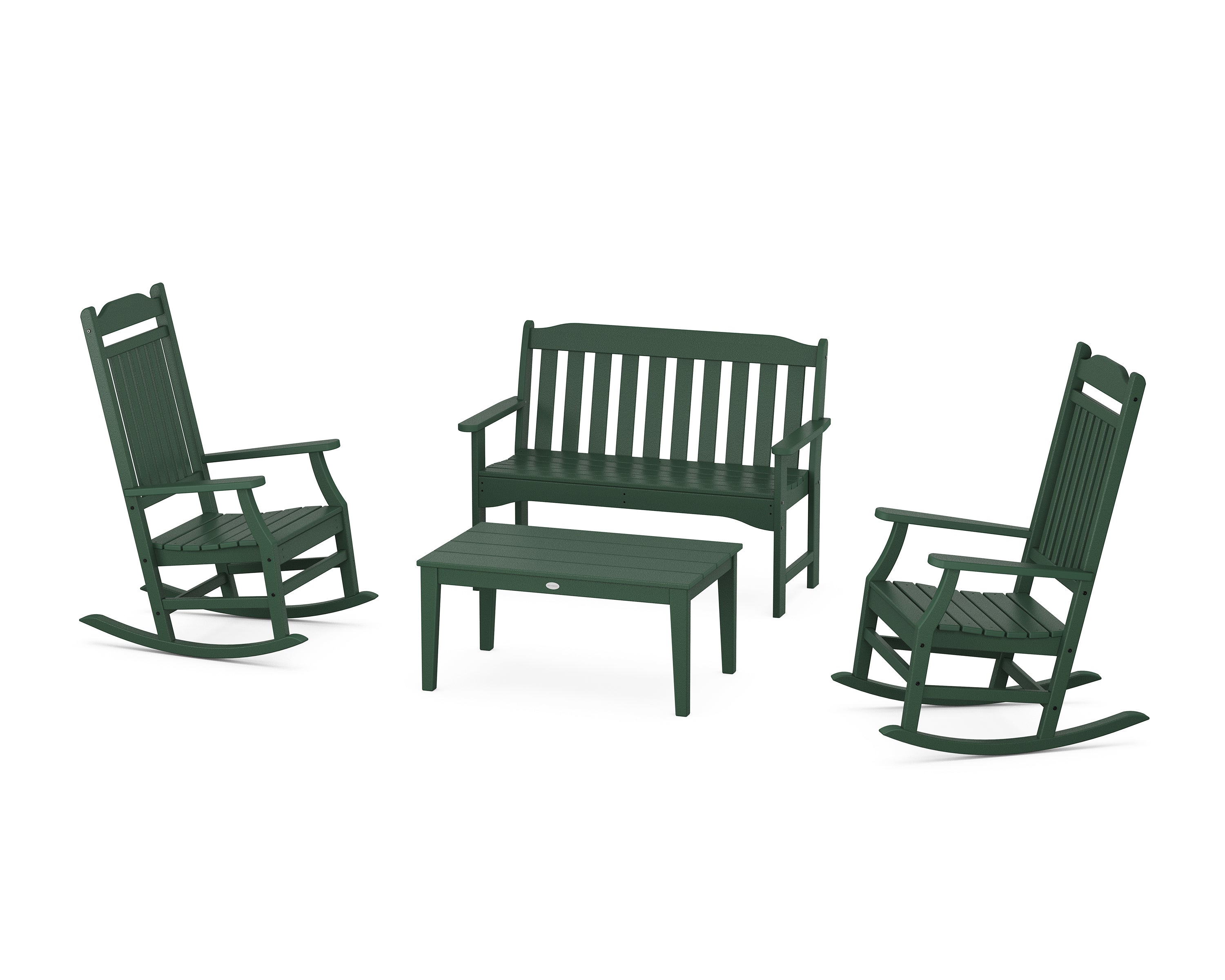 POLYWOOD Country Living Cottage Rocking Chair 4-Piece Porch Set