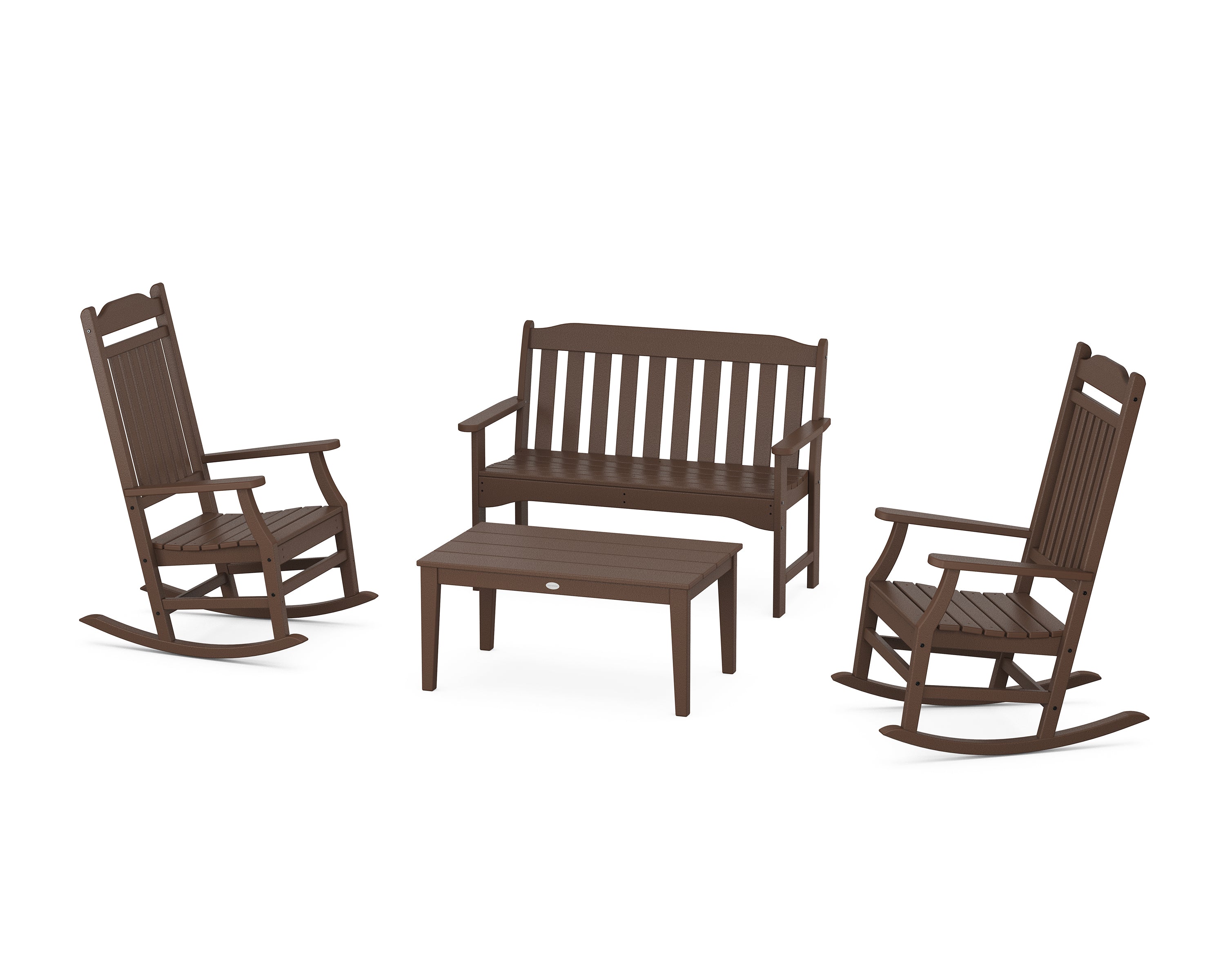 POLYWOOD Country Living Cottage Rocking Chair 4-Piece Porch Set