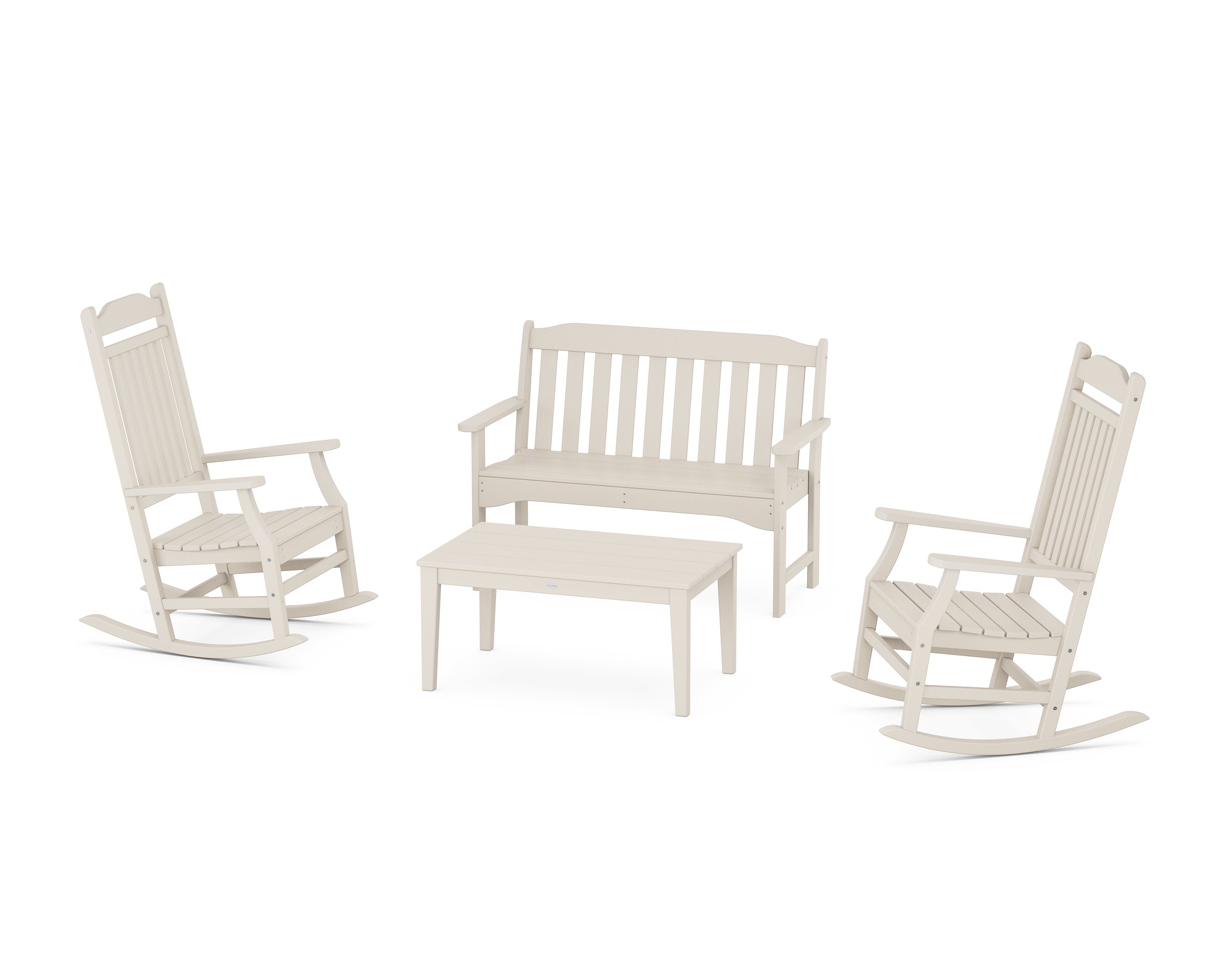 POLYWOOD Country Living Cottage Rocking Chair 4-Piece Porch Set
