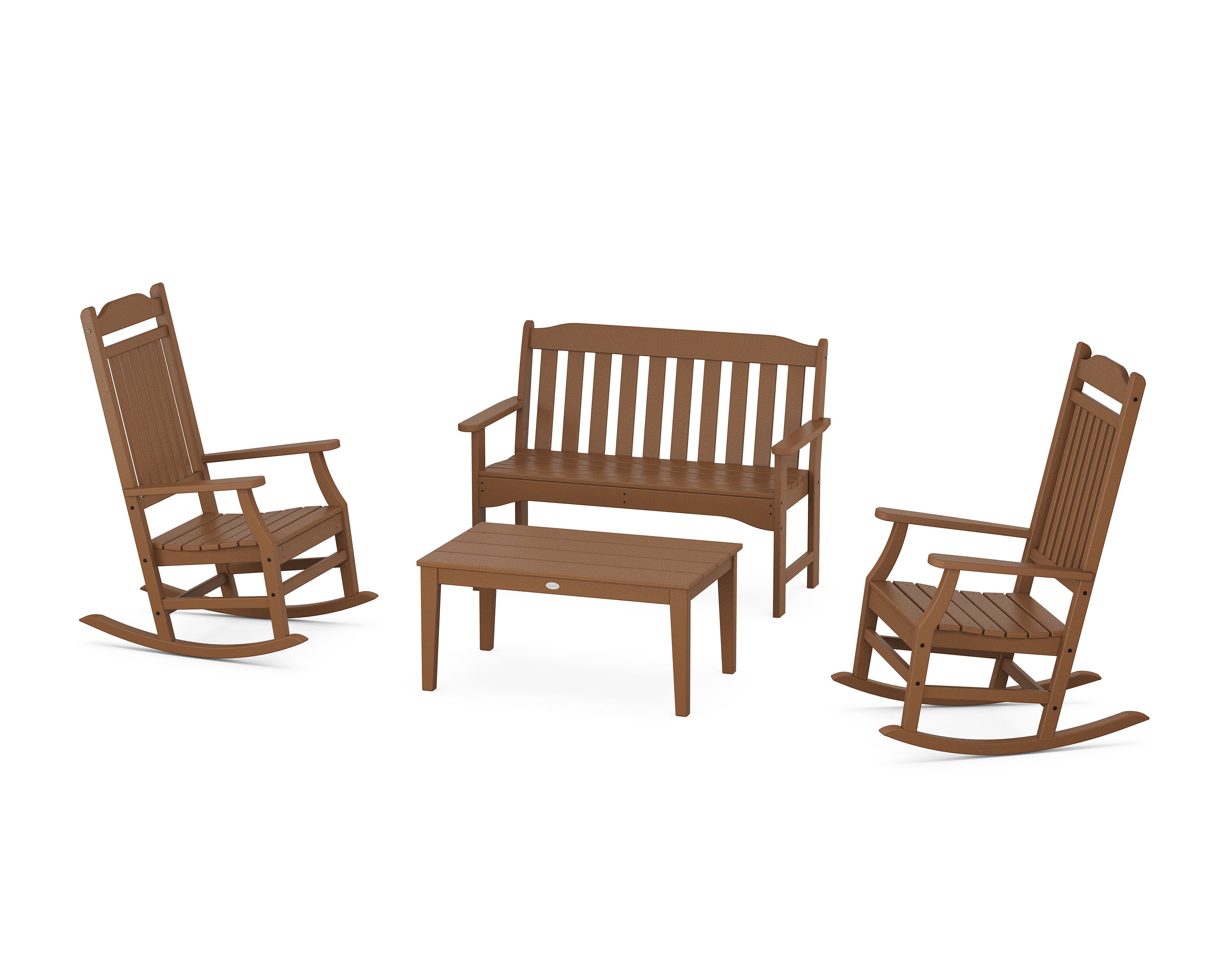 POLYWOOD Country Living Cottage Rocking Chair 4-Piece Porch Set