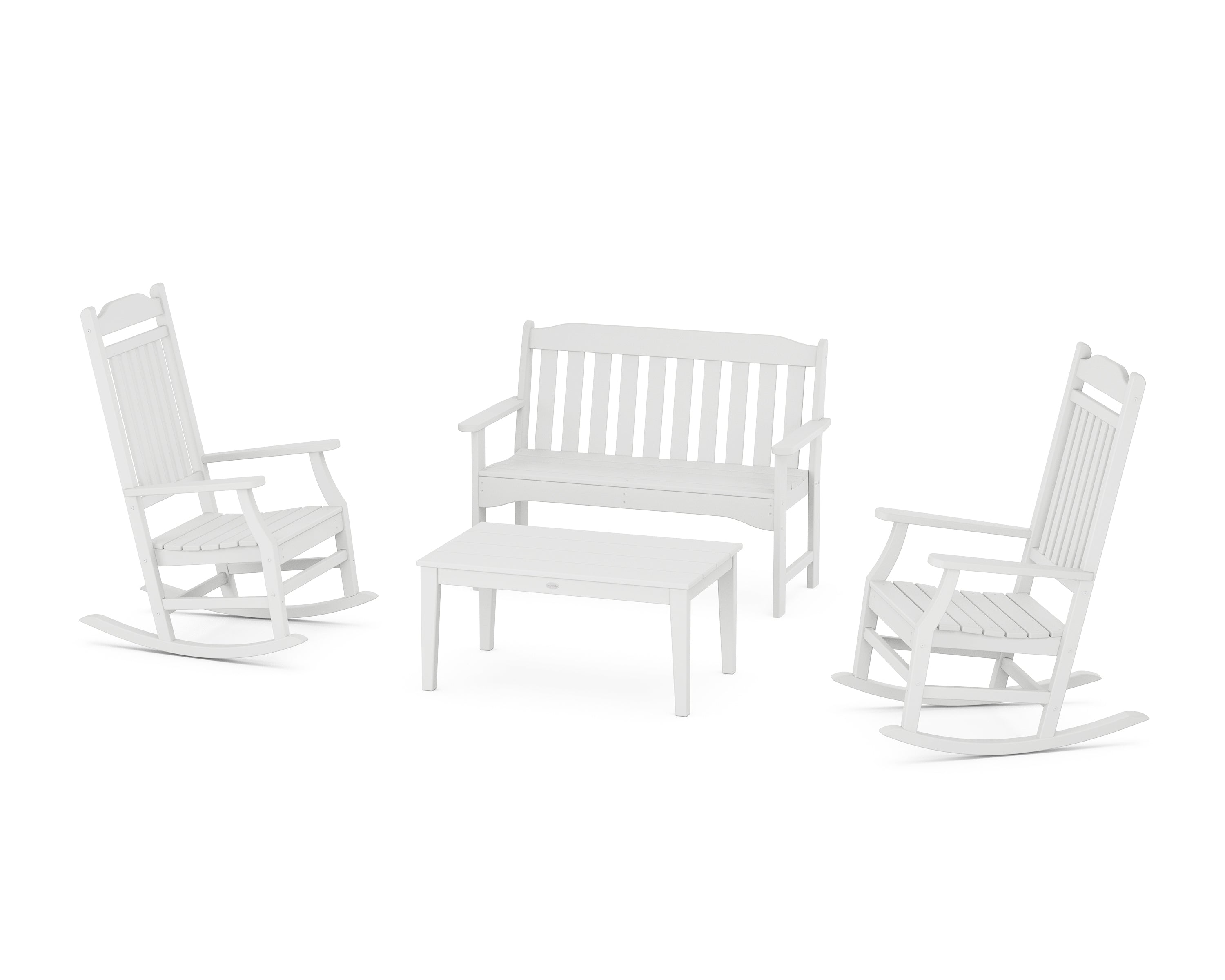POLYWOOD Country Living Cottage Rocking Chair 4-Piece Porch Set