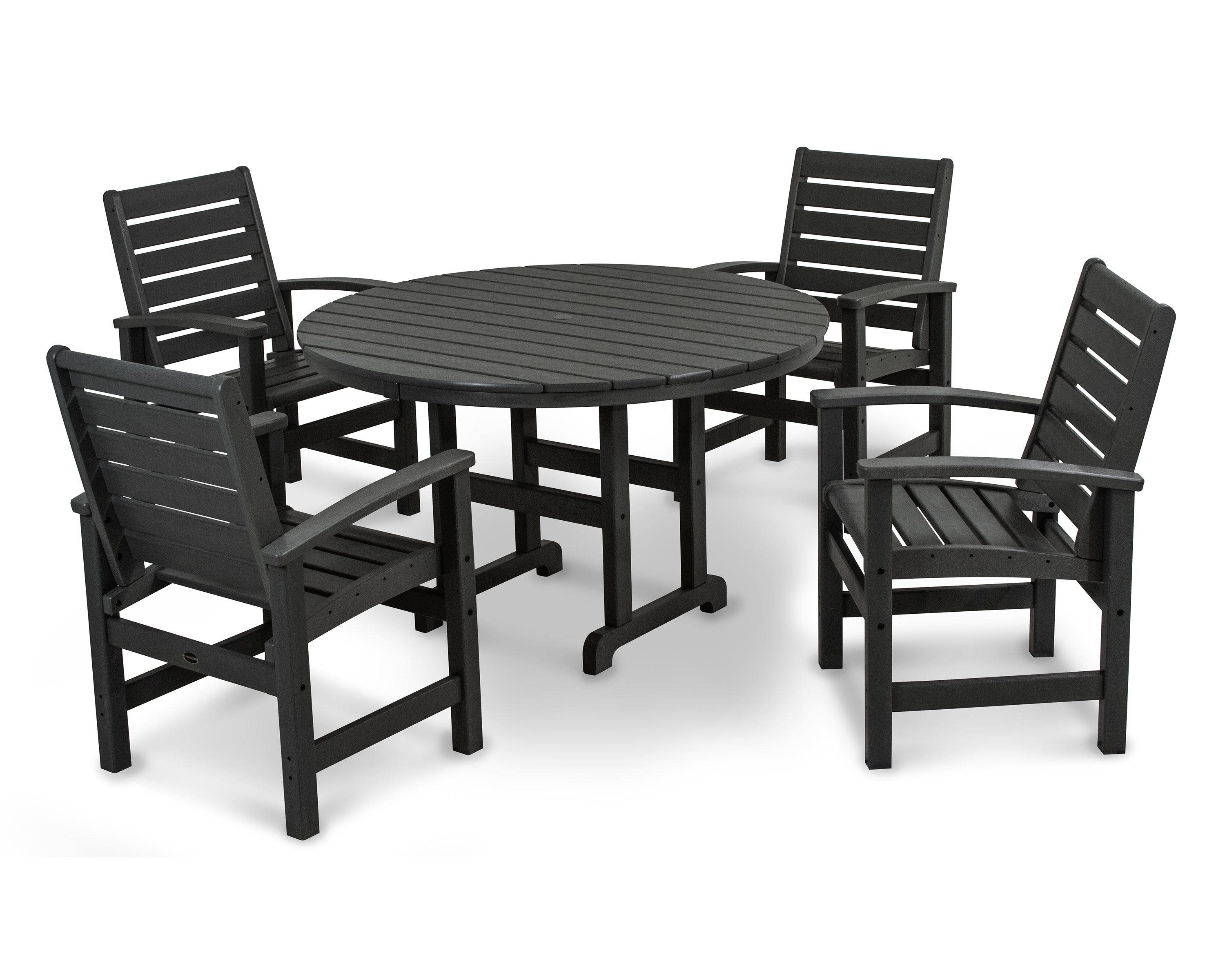 POLYWOOD Signature 5-Piece Round Farmhouse Dining Set