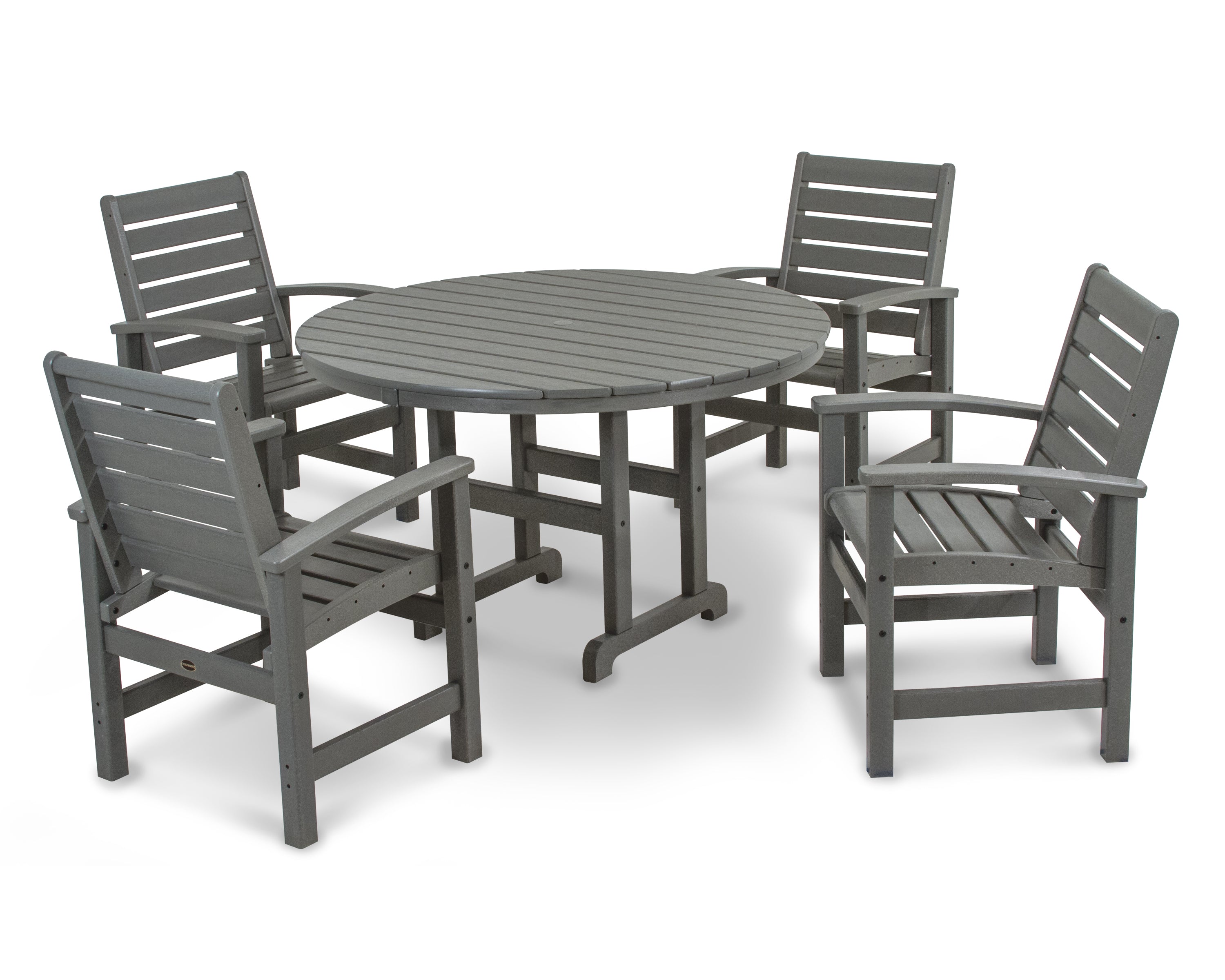 POLYWOOD Signature 5-Piece Round Farmhouse Dining Set