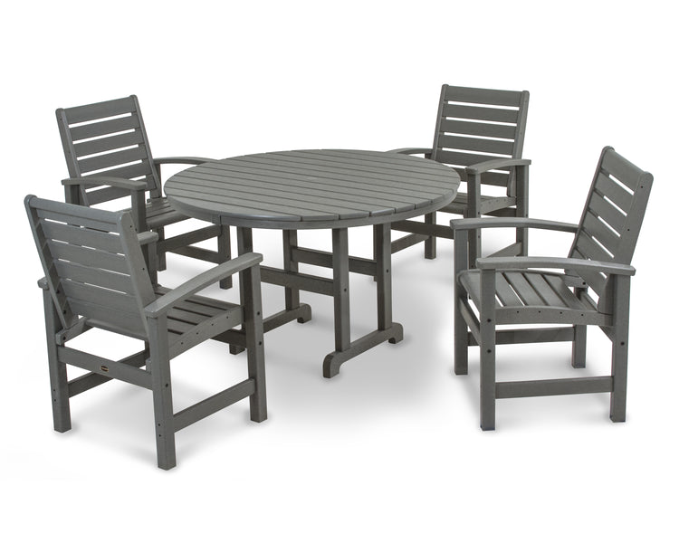 POLYWOOD Signature 5-Piece Round Farmhouse Dining Set