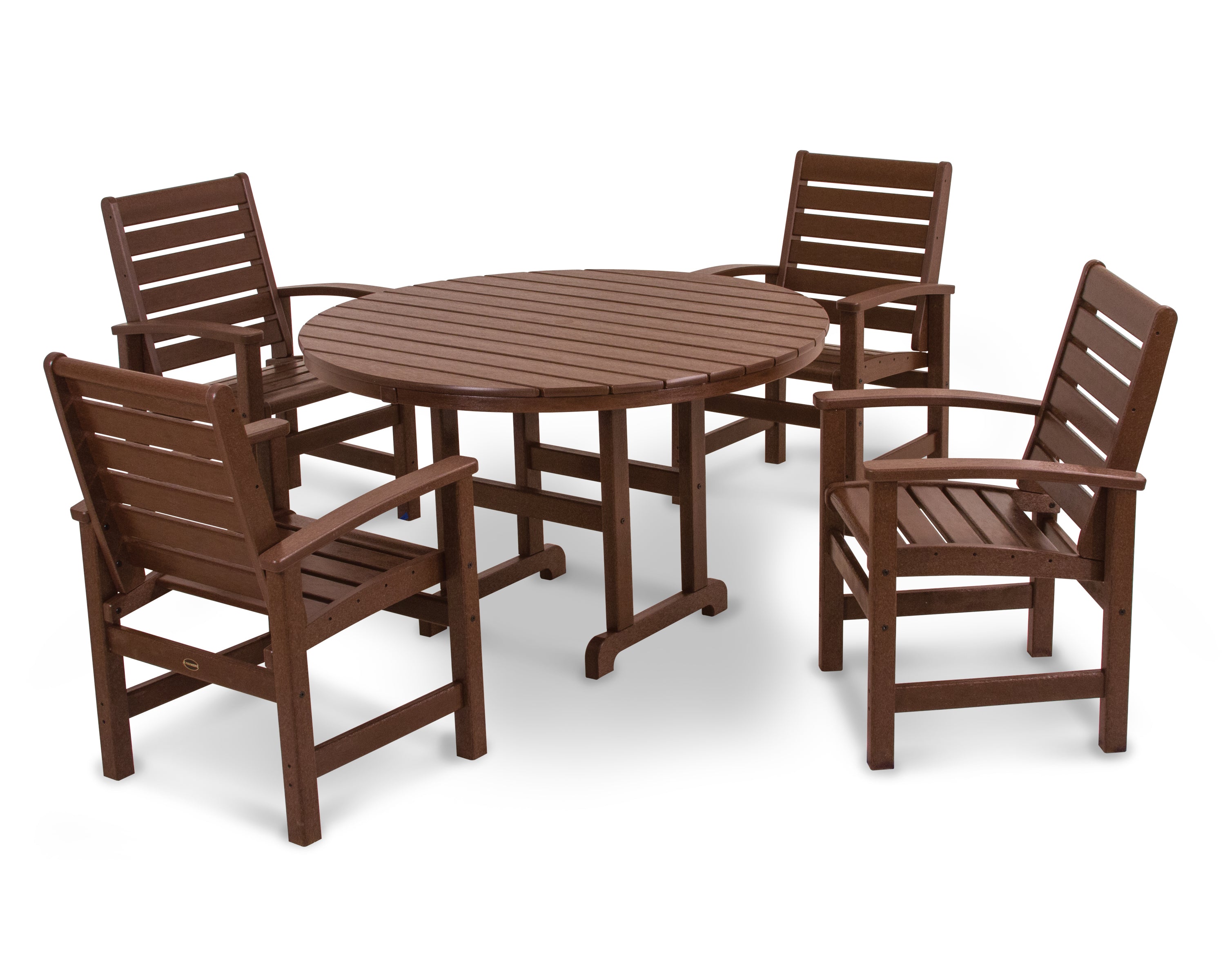POLYWOOD Signature 5-Piece Round Farmhouse Dining Set