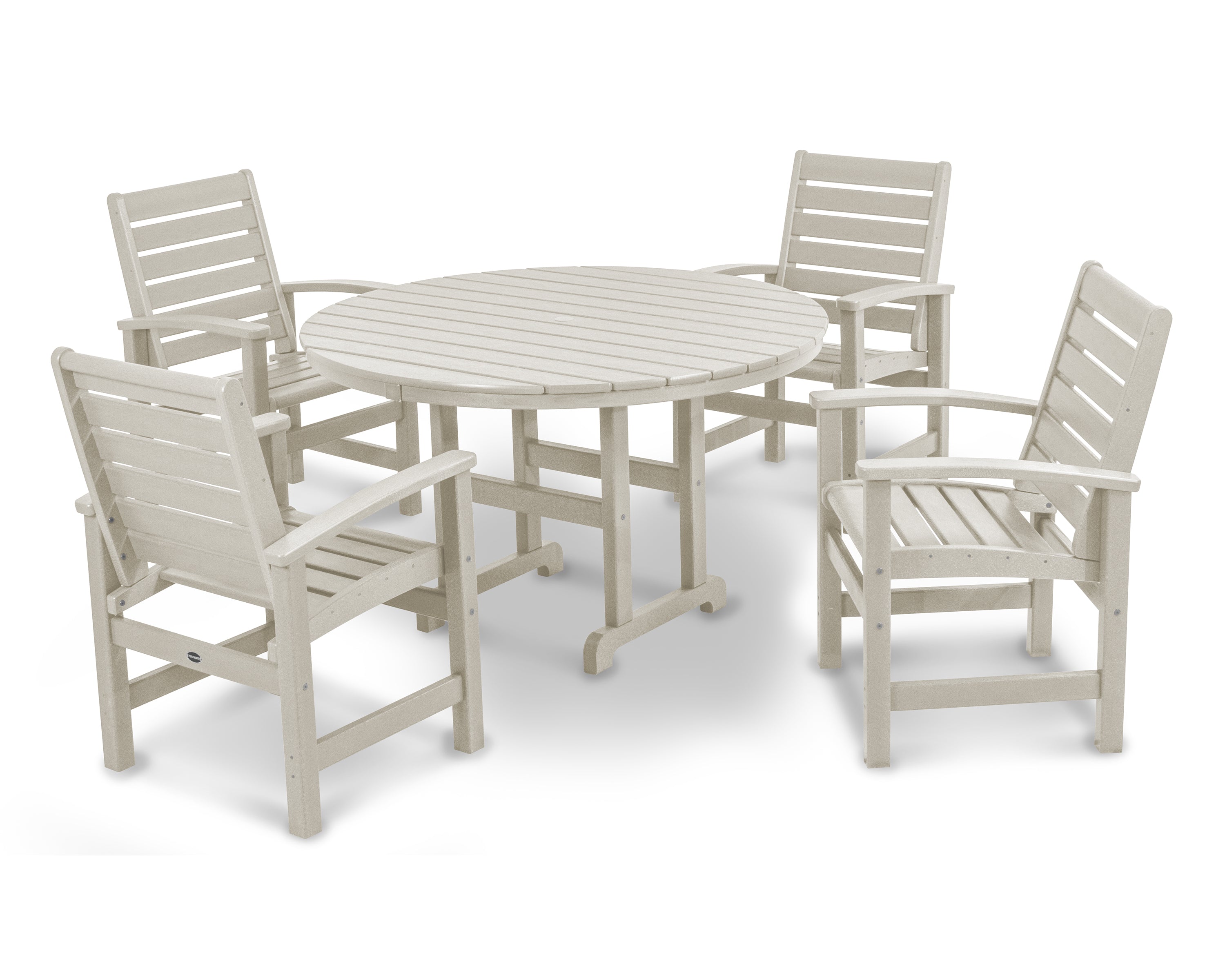 POLYWOOD Signature 5-Piece Round Farmhouse Dining Set
