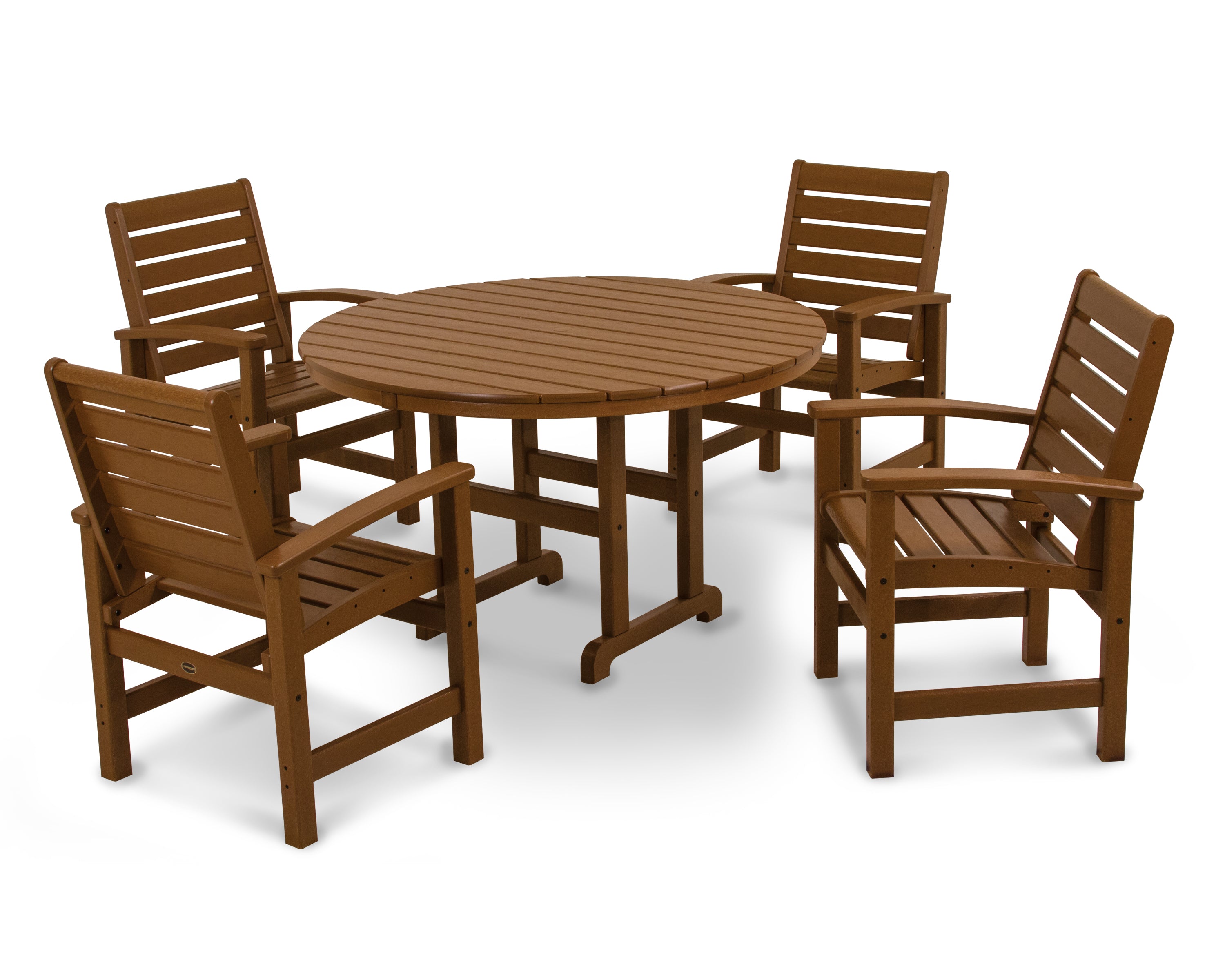POLYWOOD Signature 5-Piece Round Farmhouse Dining Set