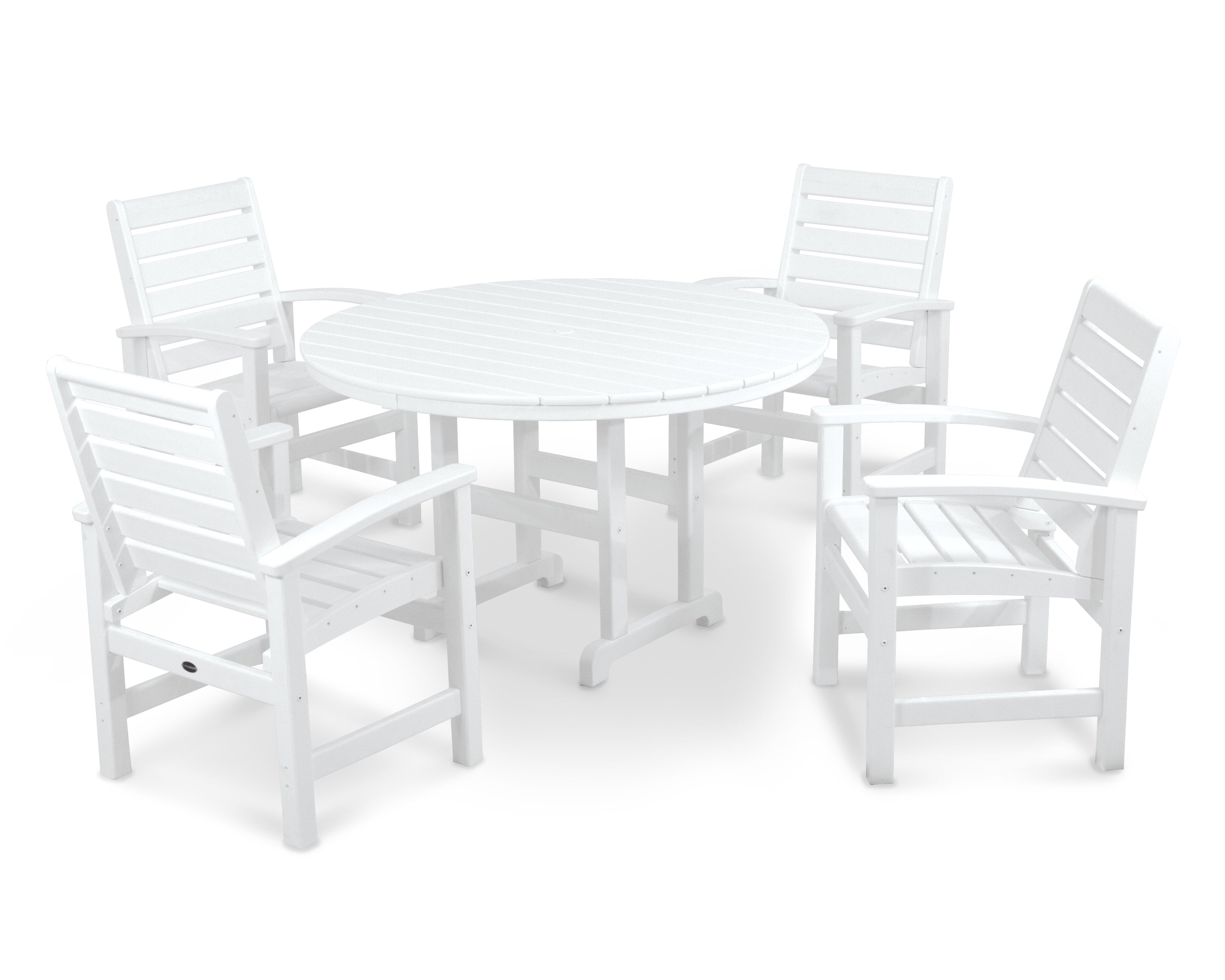 POLYWOOD Signature 5-Piece Round Farmhouse Dining Set