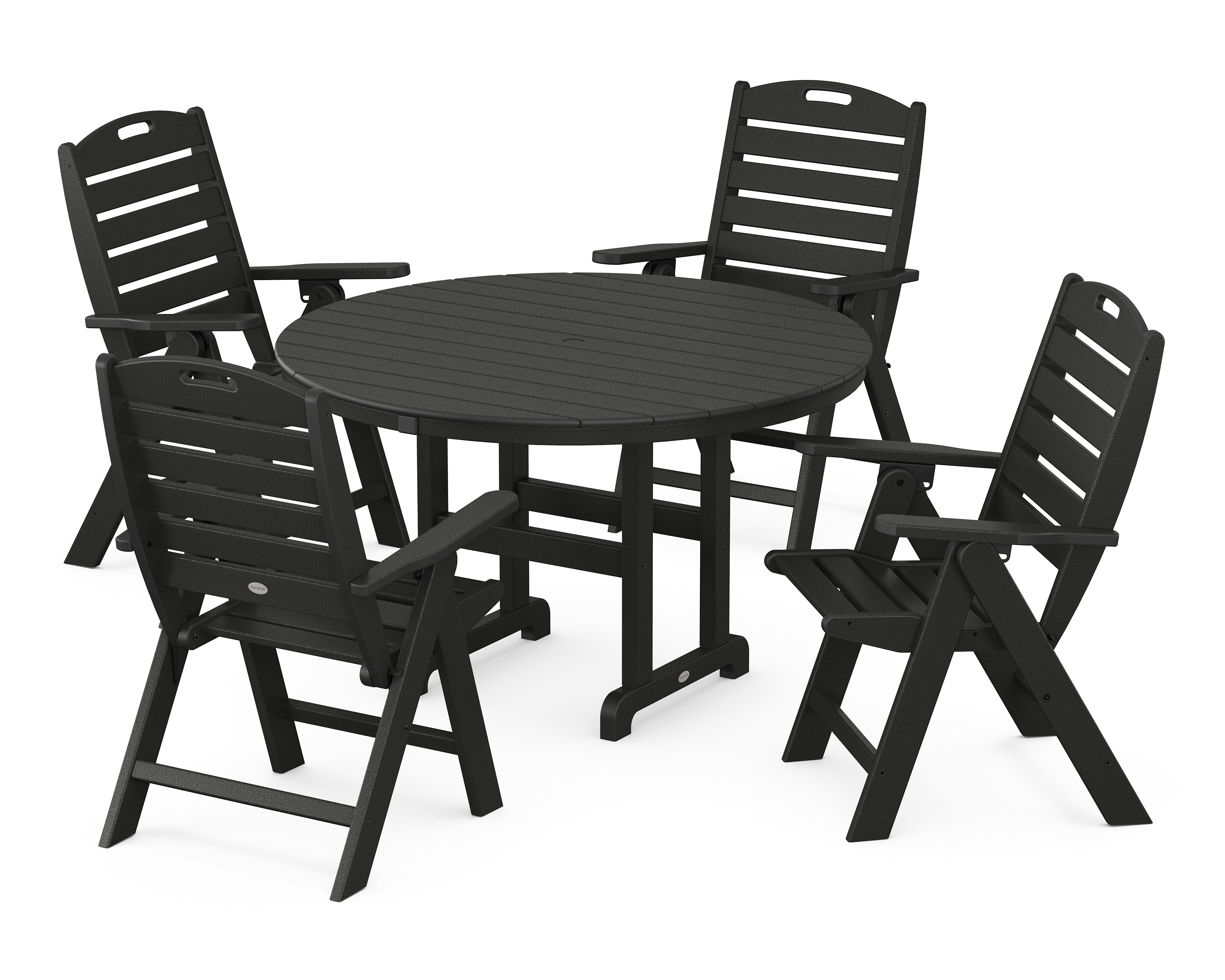 POLYWOOD Nautical 5-Piece Round Farmhouse Dining Set