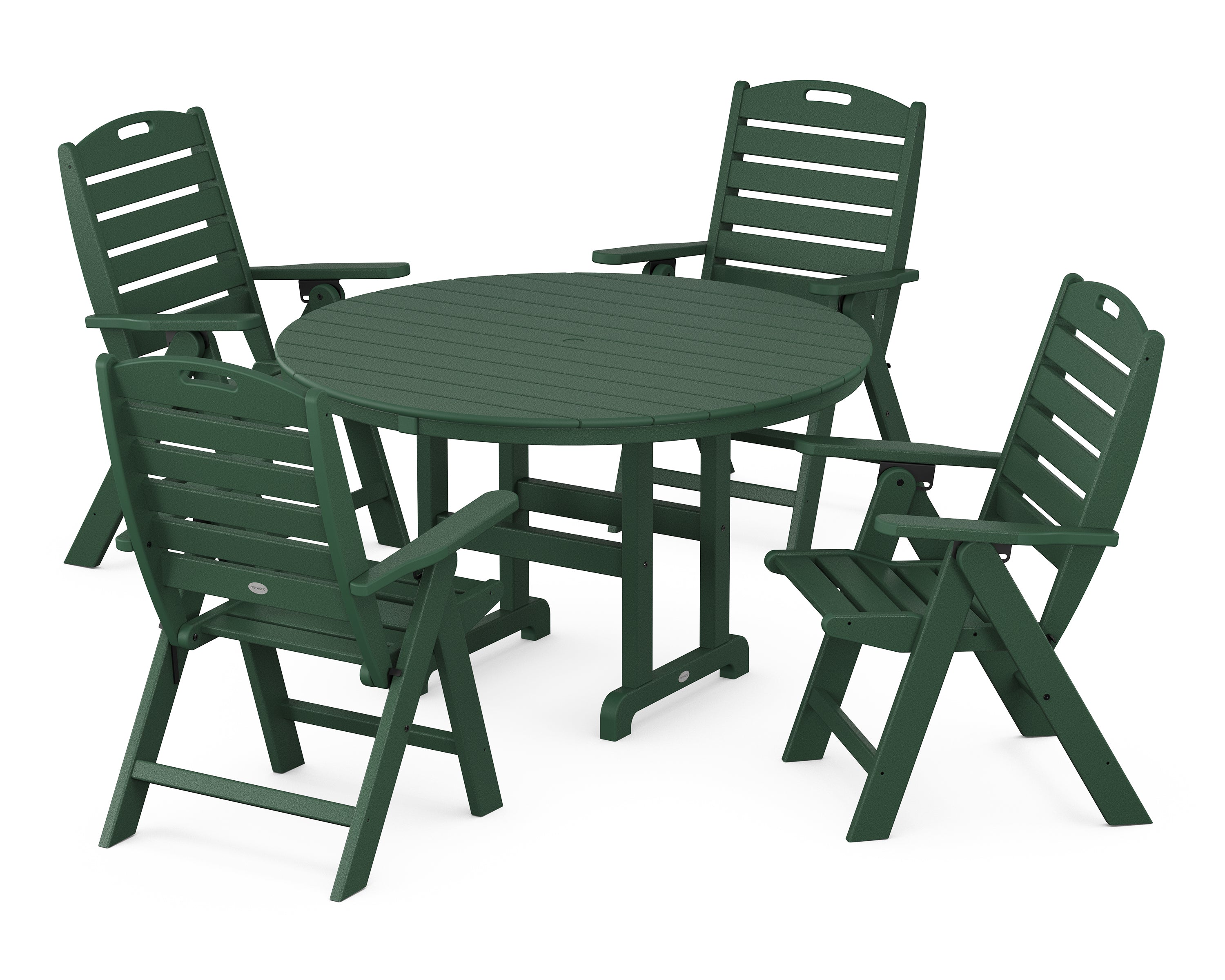 POLYWOOD Nautical 5-Piece Round Farmhouse Dining Set