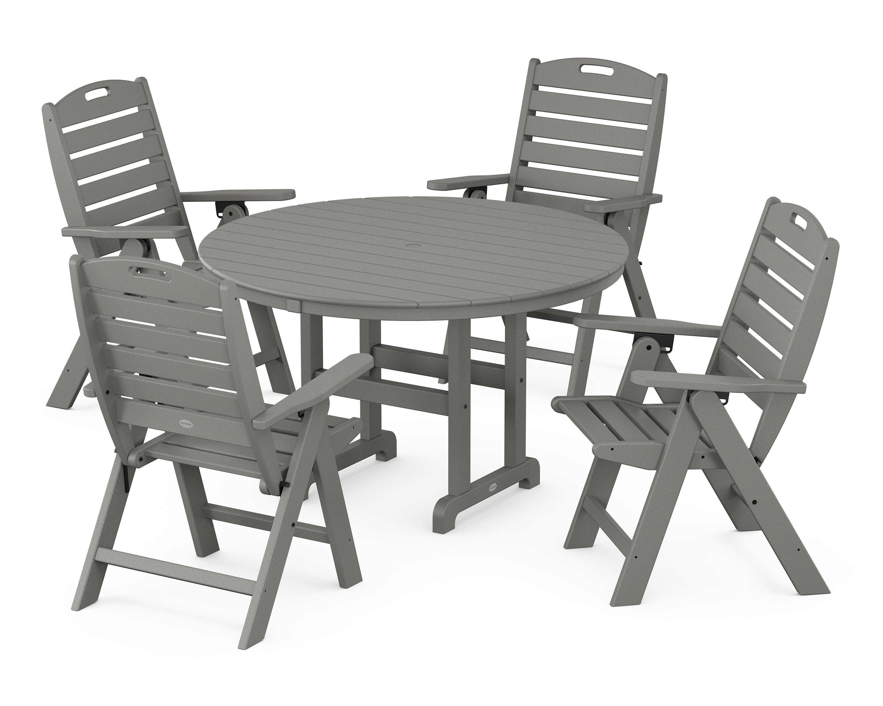 POLYWOOD Nautical 5-Piece Round Farmhouse Dining Set