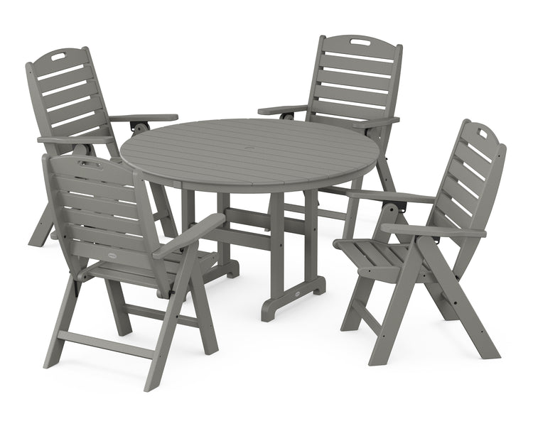 POLYWOOD Nautical 5-Piece Round Farmhouse Dining Set