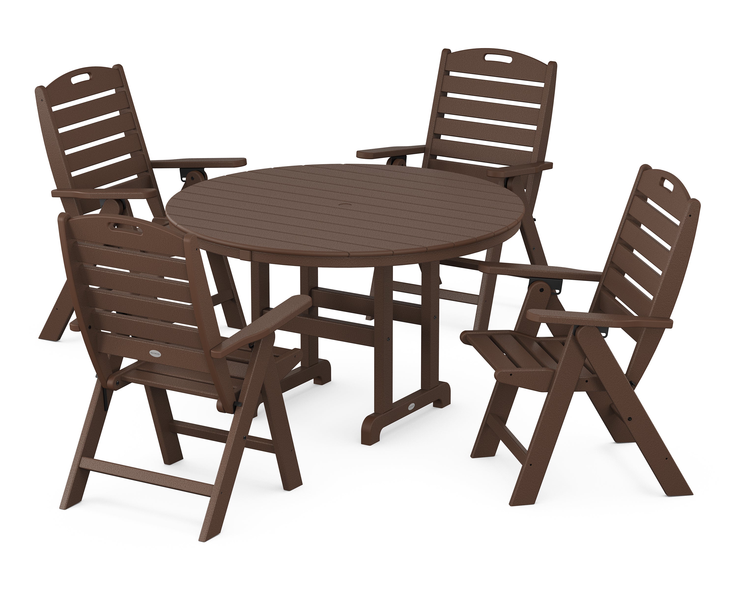 POLYWOOD Nautical 5-Piece Round Farmhouse Dining Set