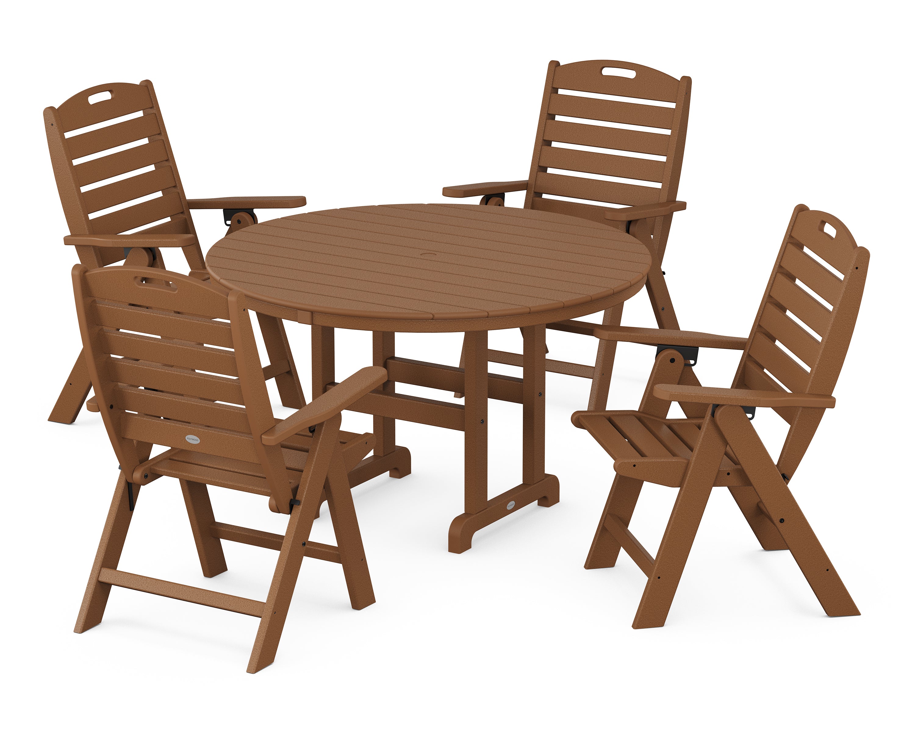 POLYWOOD Nautical 5-Piece Round Farmhouse Dining Set