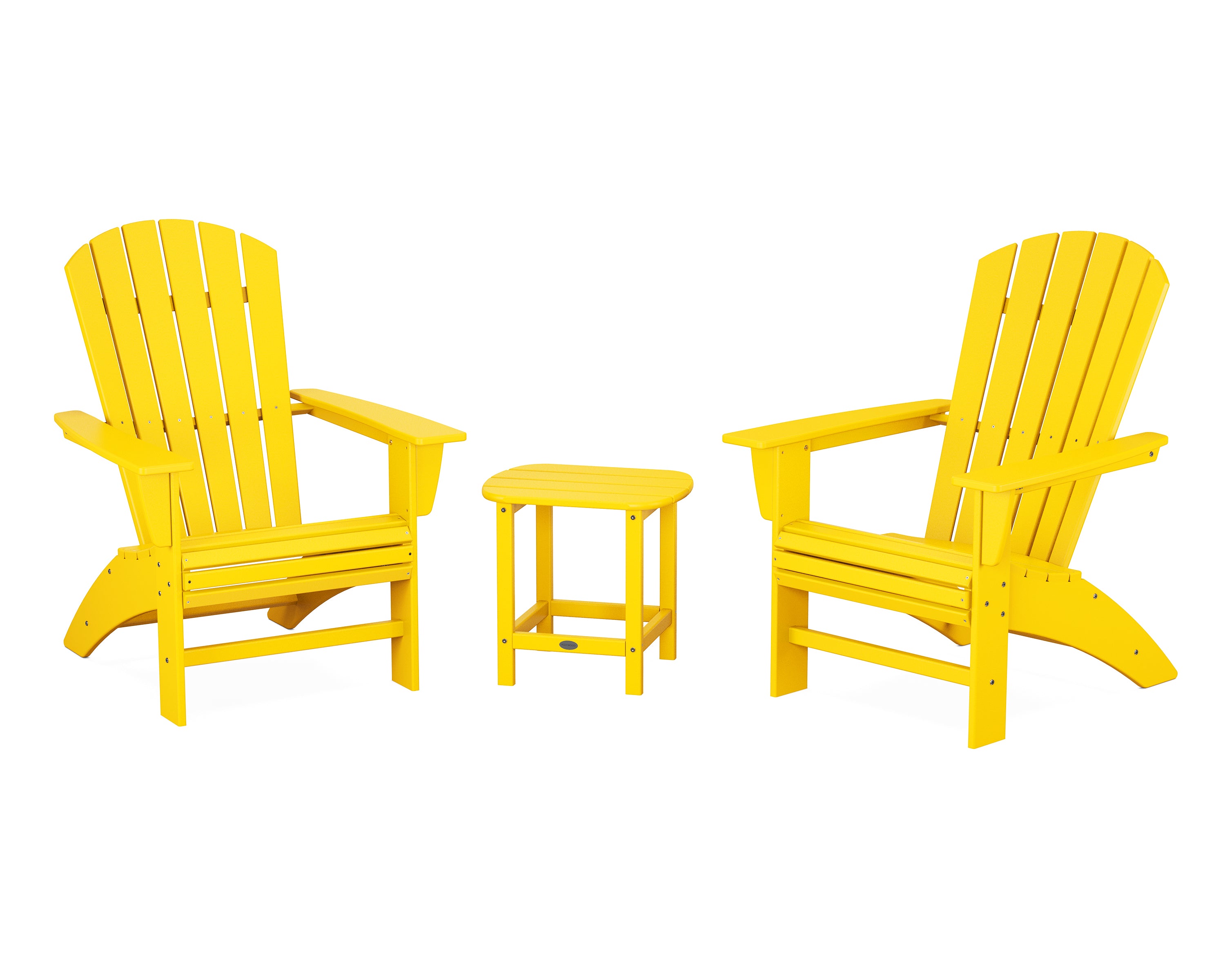 POLYWOOD Nautical 3-Piece Curveback Adirondack Set