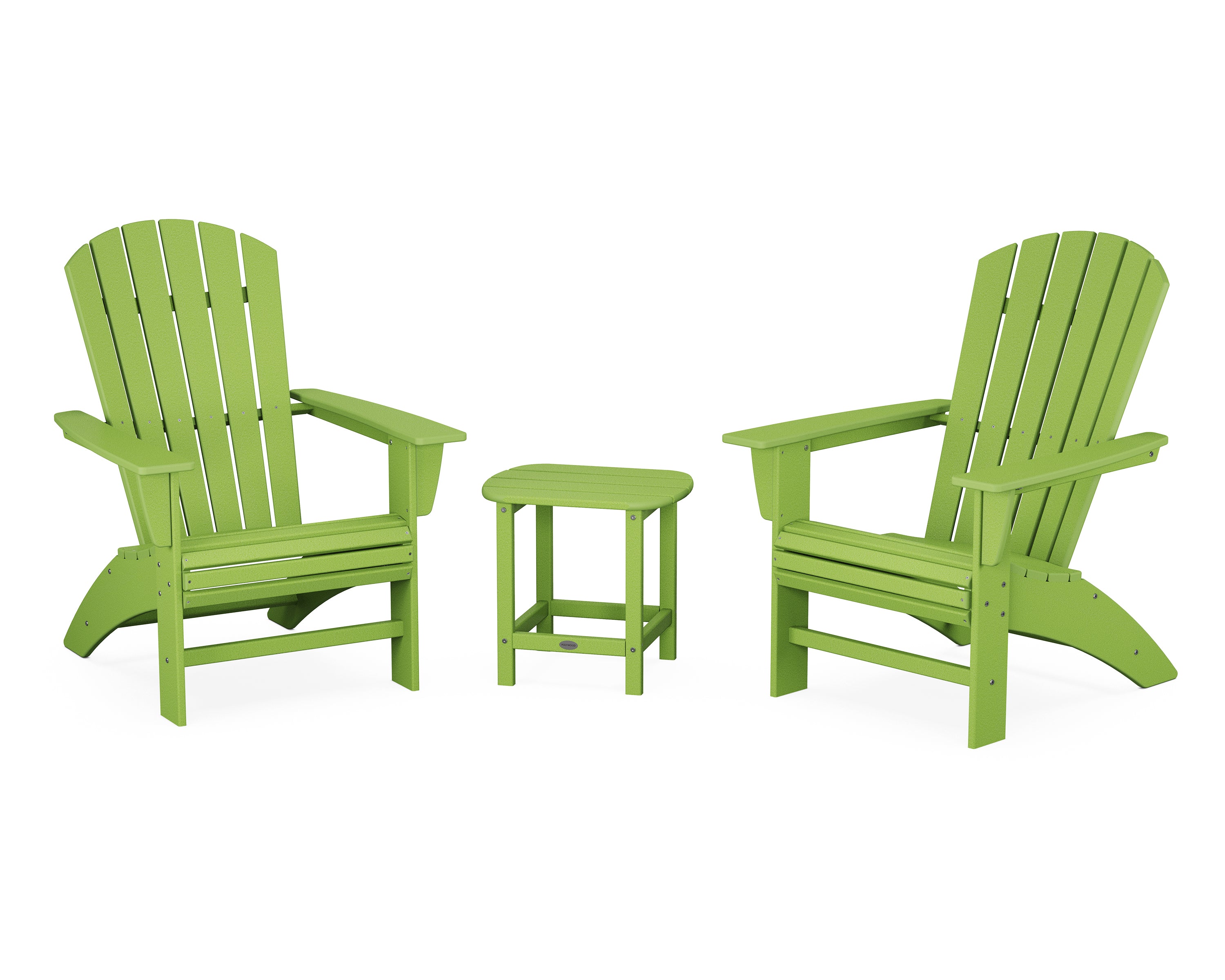 POLYWOOD Nautical 3-Piece Curveback Adirondack Set