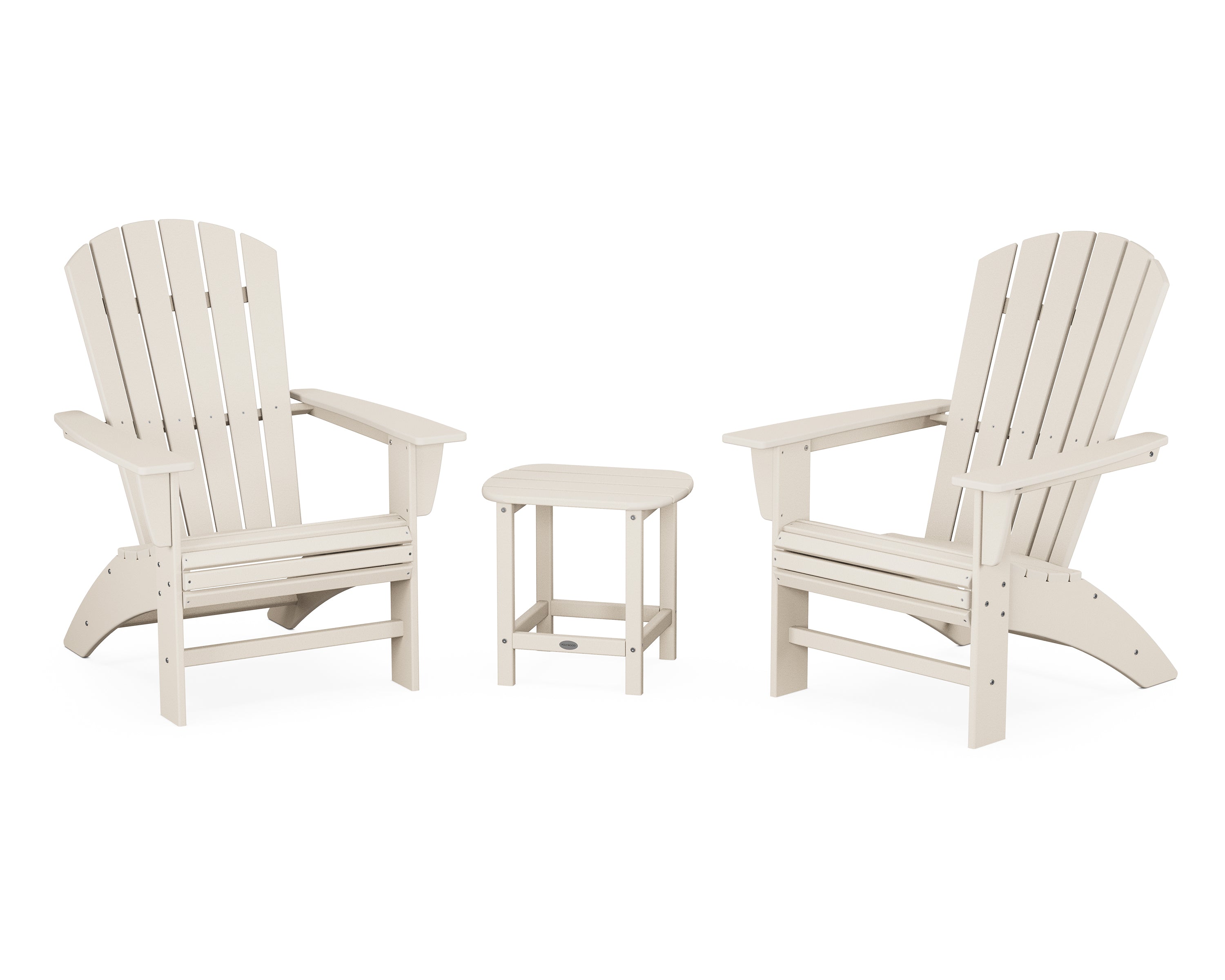 POLYWOOD Nautical 3-Piece Curveback Adirondack Set