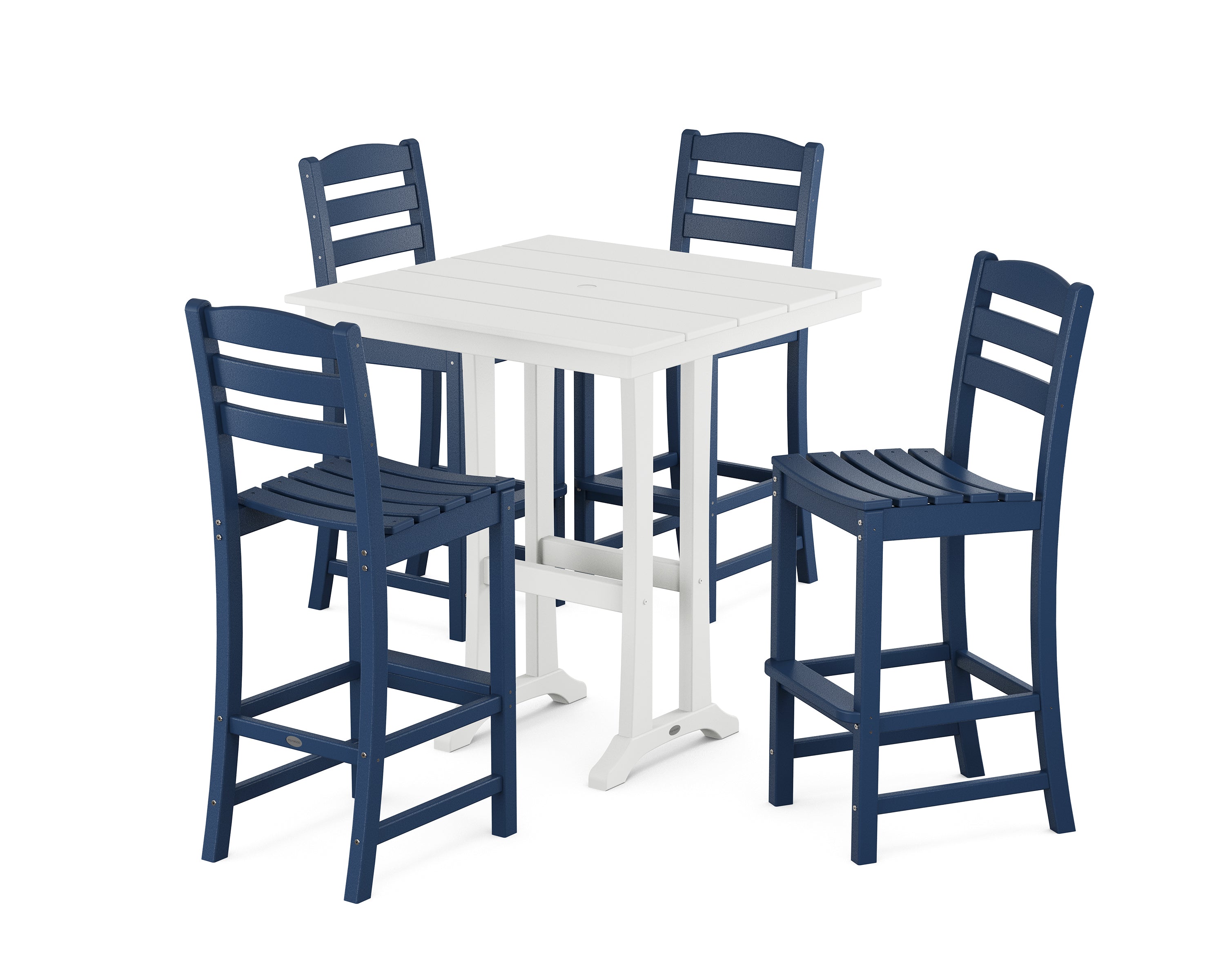 POLYWOOD La Casa Café 5-Piece Farmhouse Trestle Bar Set