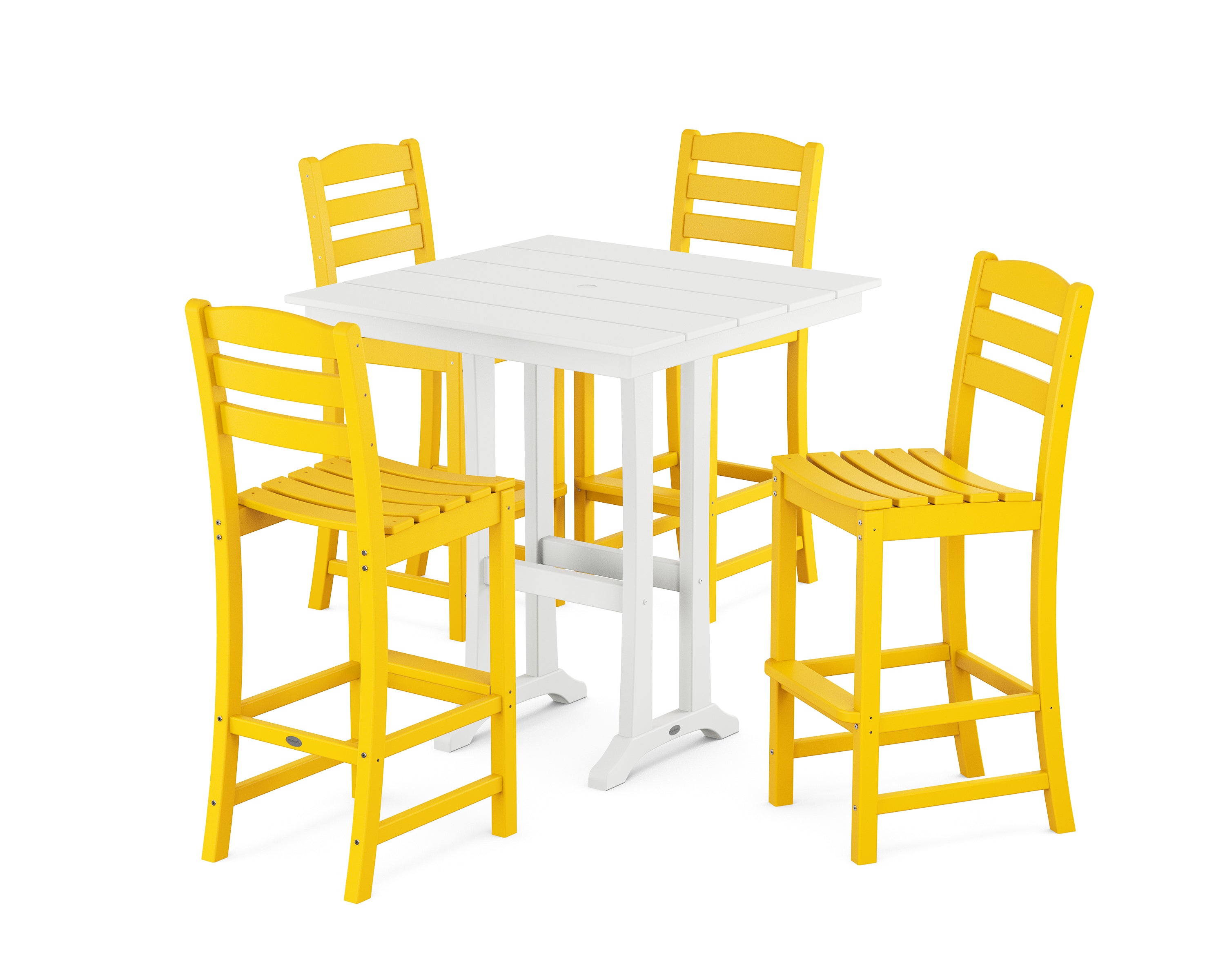 POLYWOOD La Casa Café 5-Piece Farmhouse Trestle Bar Set
