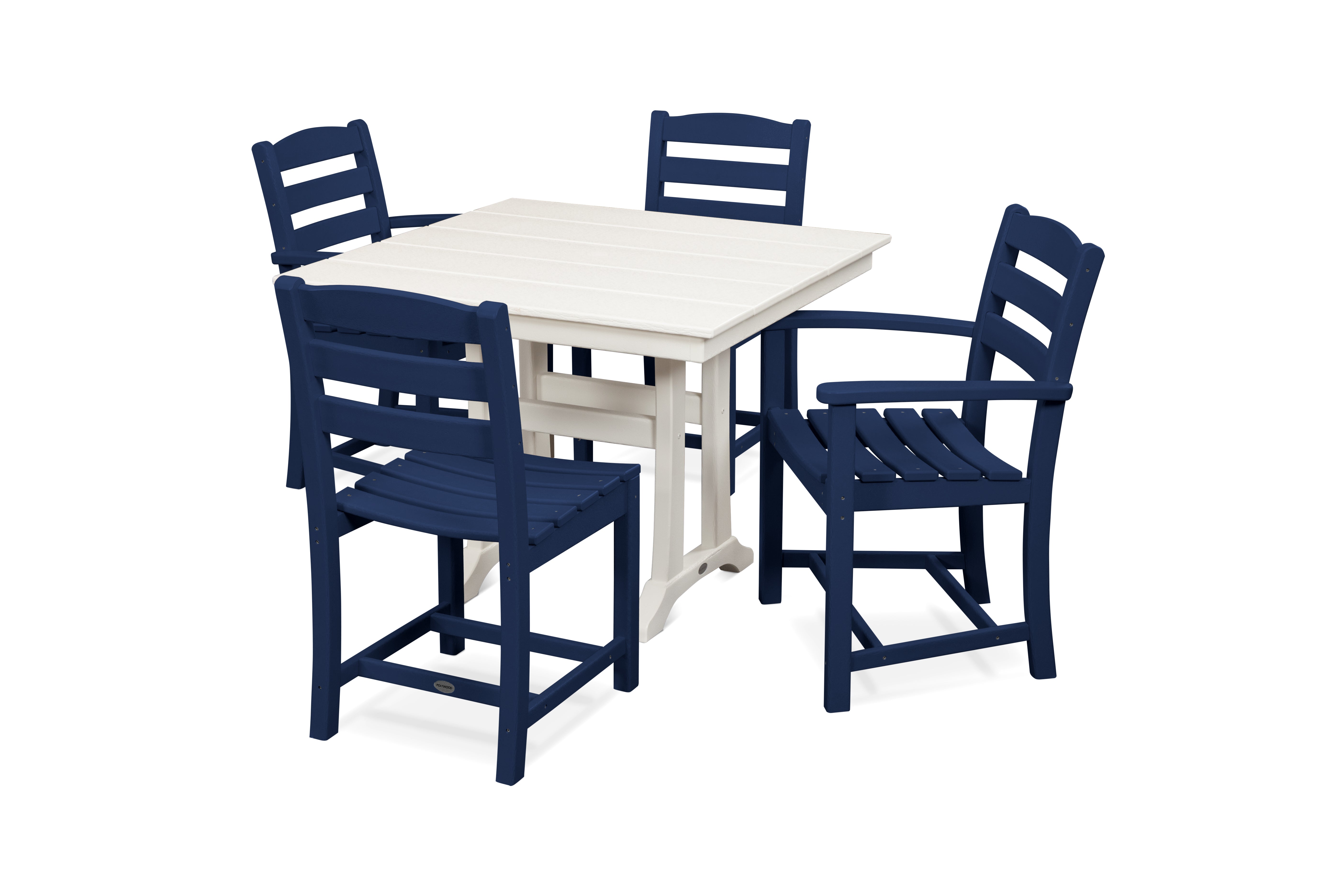 POLYWOOD La Casa Café 5-Piece Farmhouse Trestle Dining Set