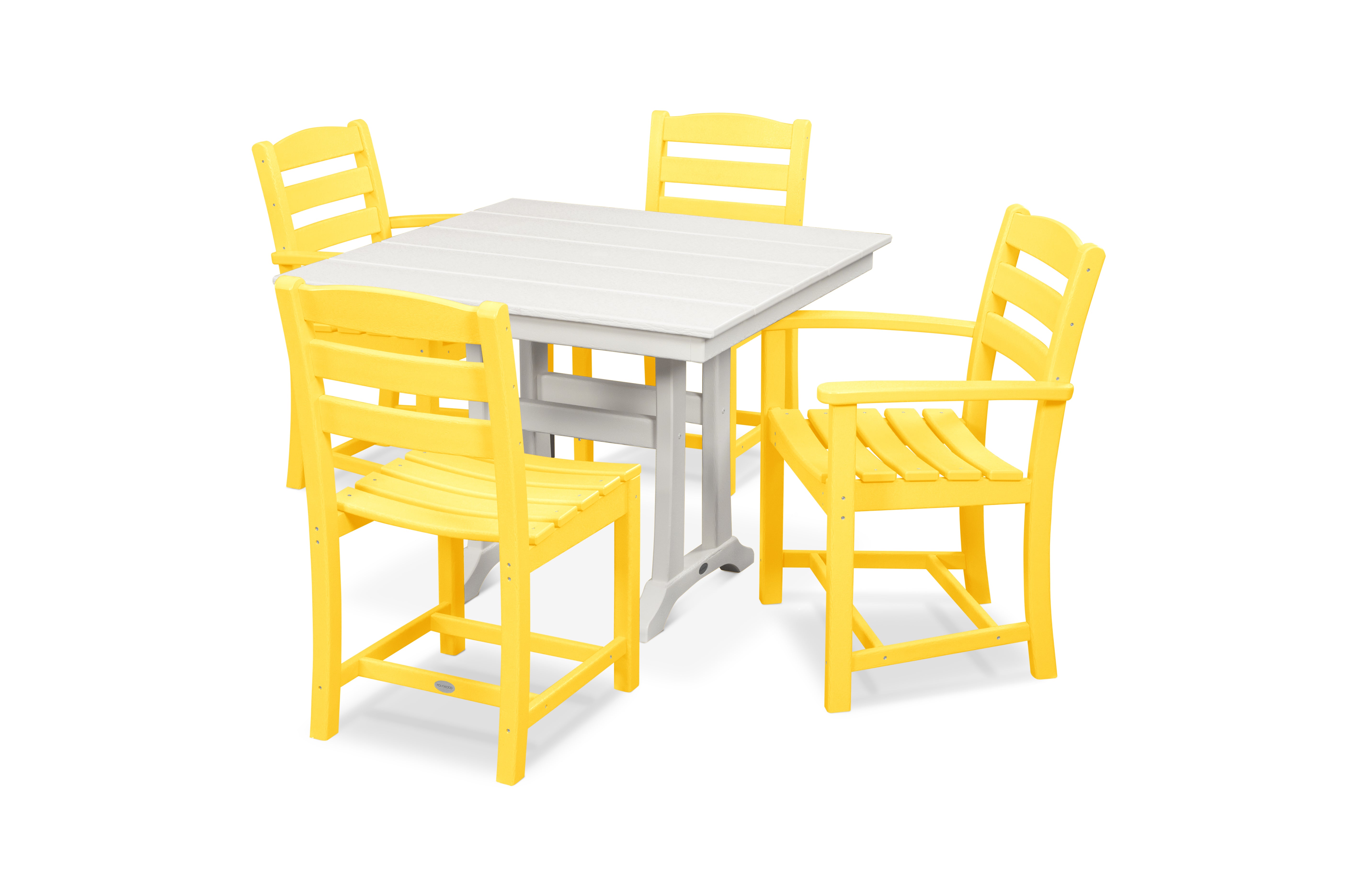 POLYWOOD La Casa Café 5-Piece Farmhouse Trestle Dining Set