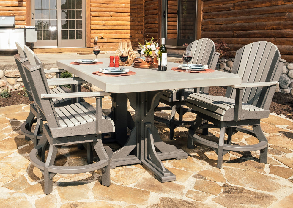 LuxCraft 4' x 6' Rectangle Table Set w/ Swivel Chairs Amish Yard