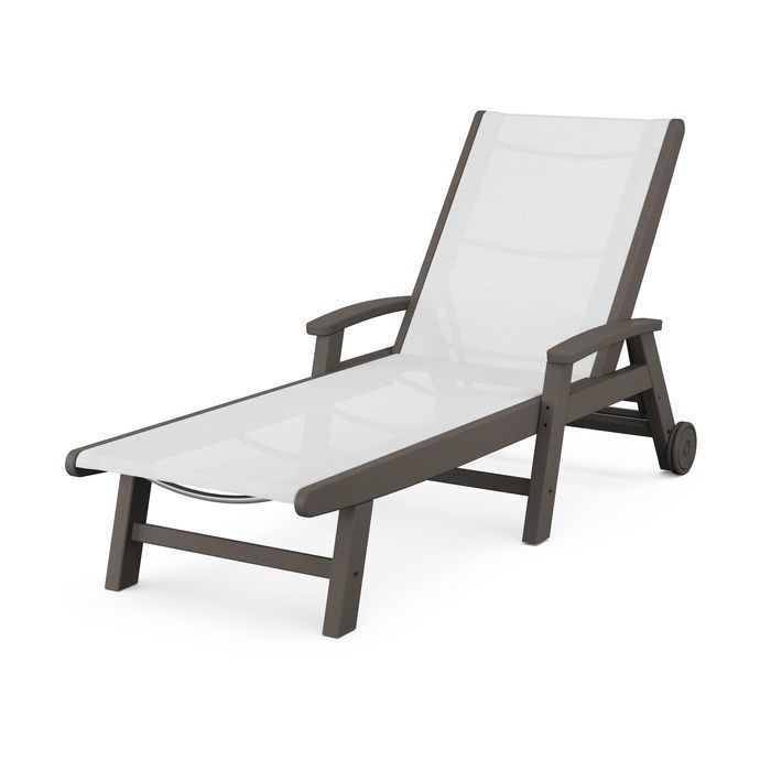 POLYWOOD Coastal Chaise with Wheels Amish Yard