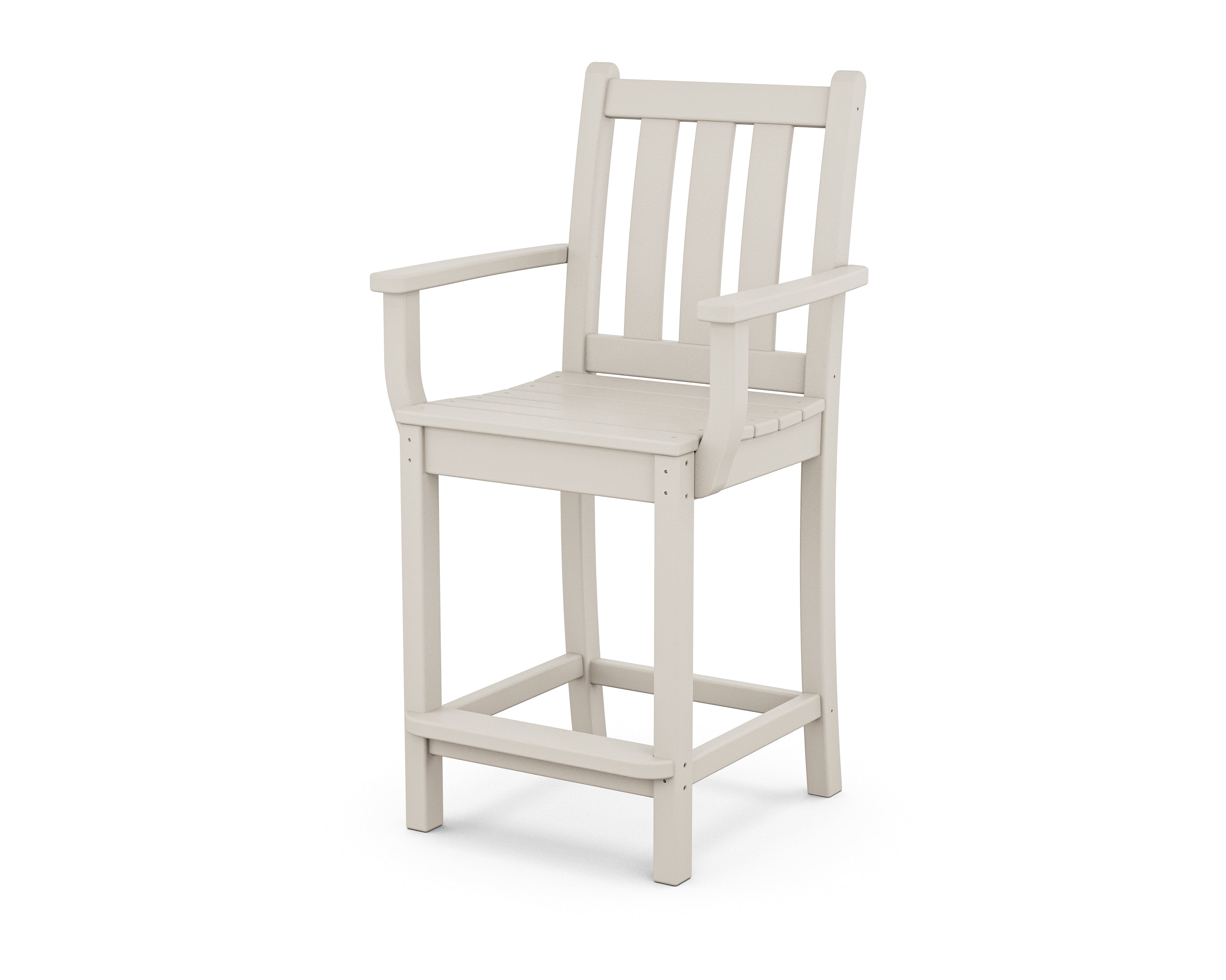 POLYWOOD Traditional Garden Counter Arm Chair