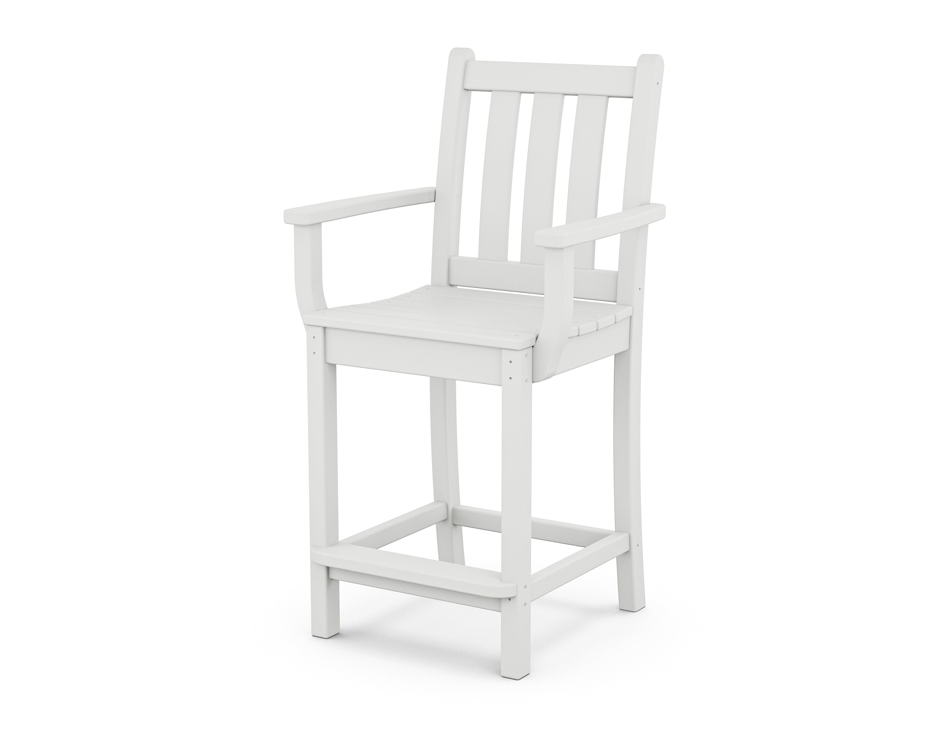 POLYWOOD Traditional Garden Counter Arm Chair