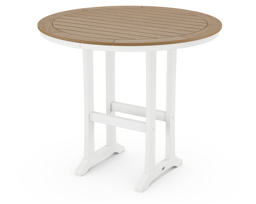 POLYWOOD Nautical Trestle 48" Round Bar Table