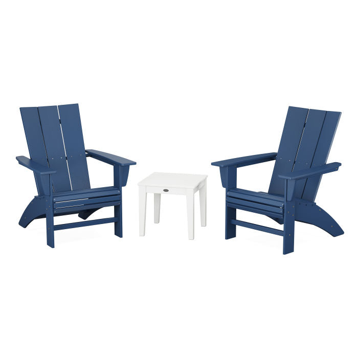 POLYWOOD Modern 3-Piece Curveback Adirondack Set