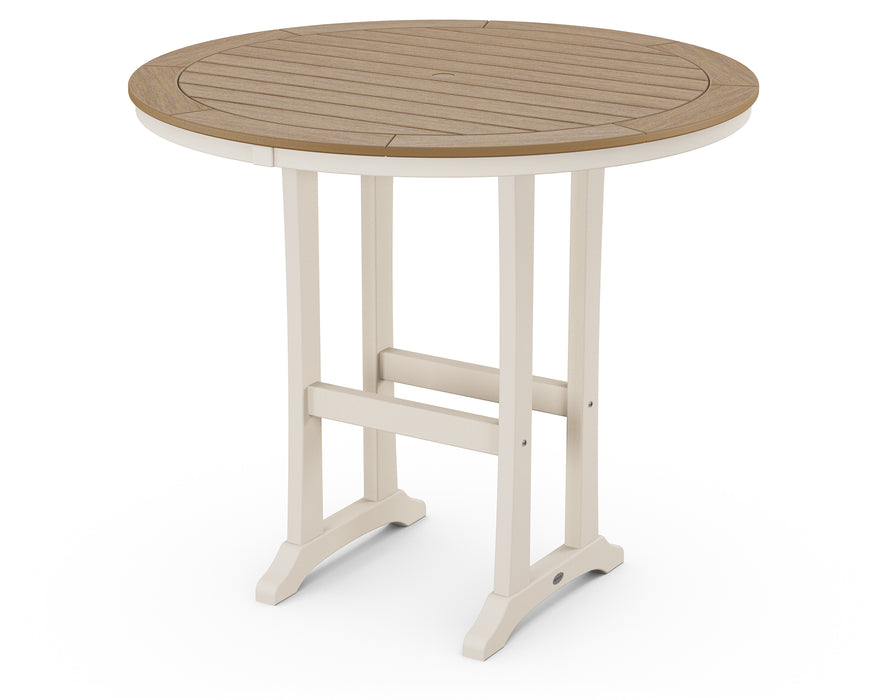 POLYWOOD Nautical Trestle 48" Round Bar Table