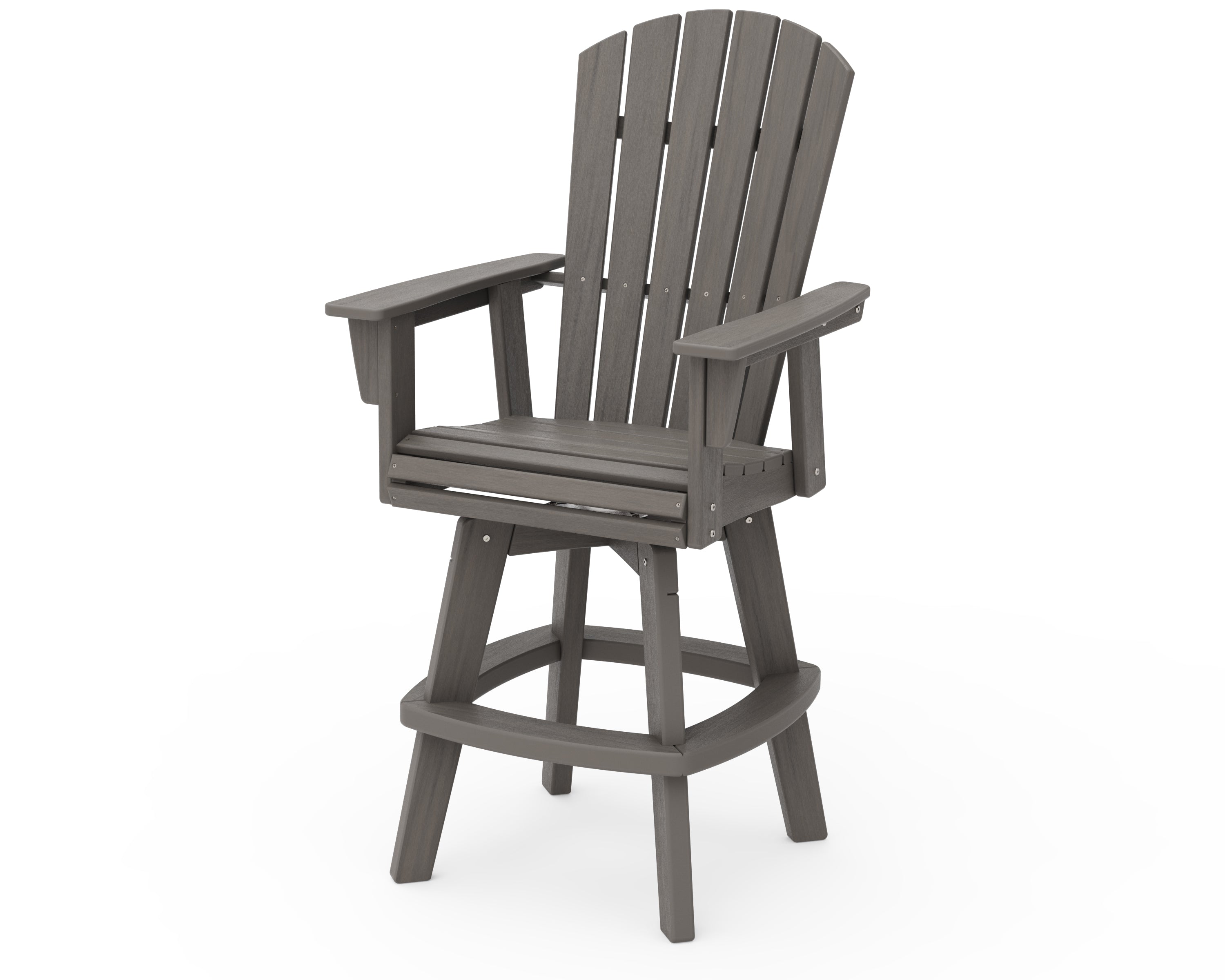 POLYWOOD Nautical Curveback Adirondack Swivel Bar Chair