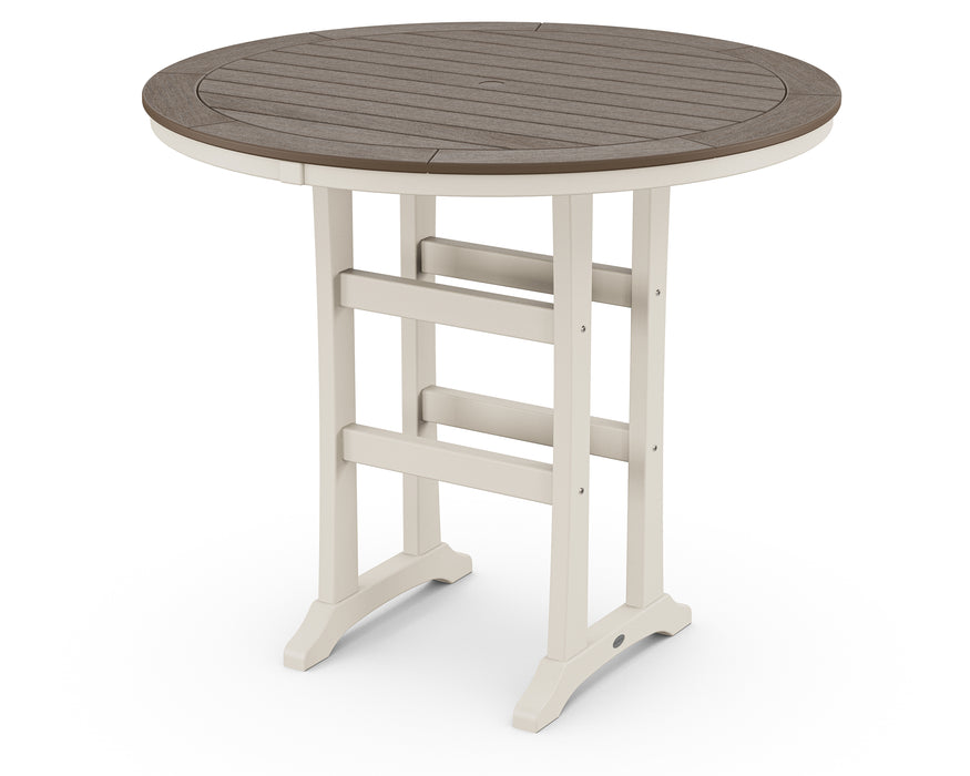 POLYWOOD Nautical Trestle 48" Round Bar Table