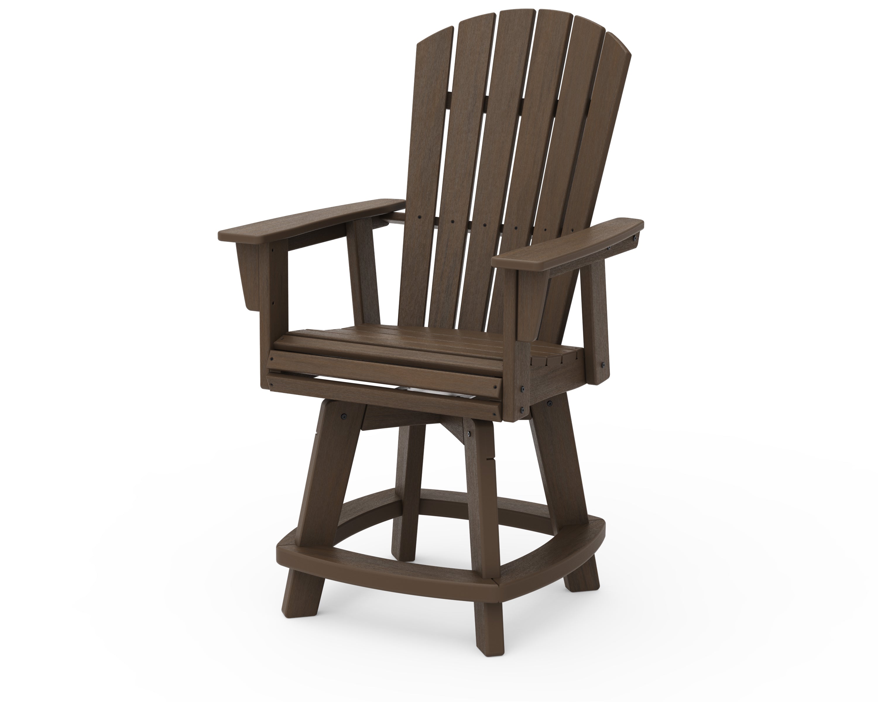 POLYWOOD Nautical Curveback Adirondack Swivel Counter Chair