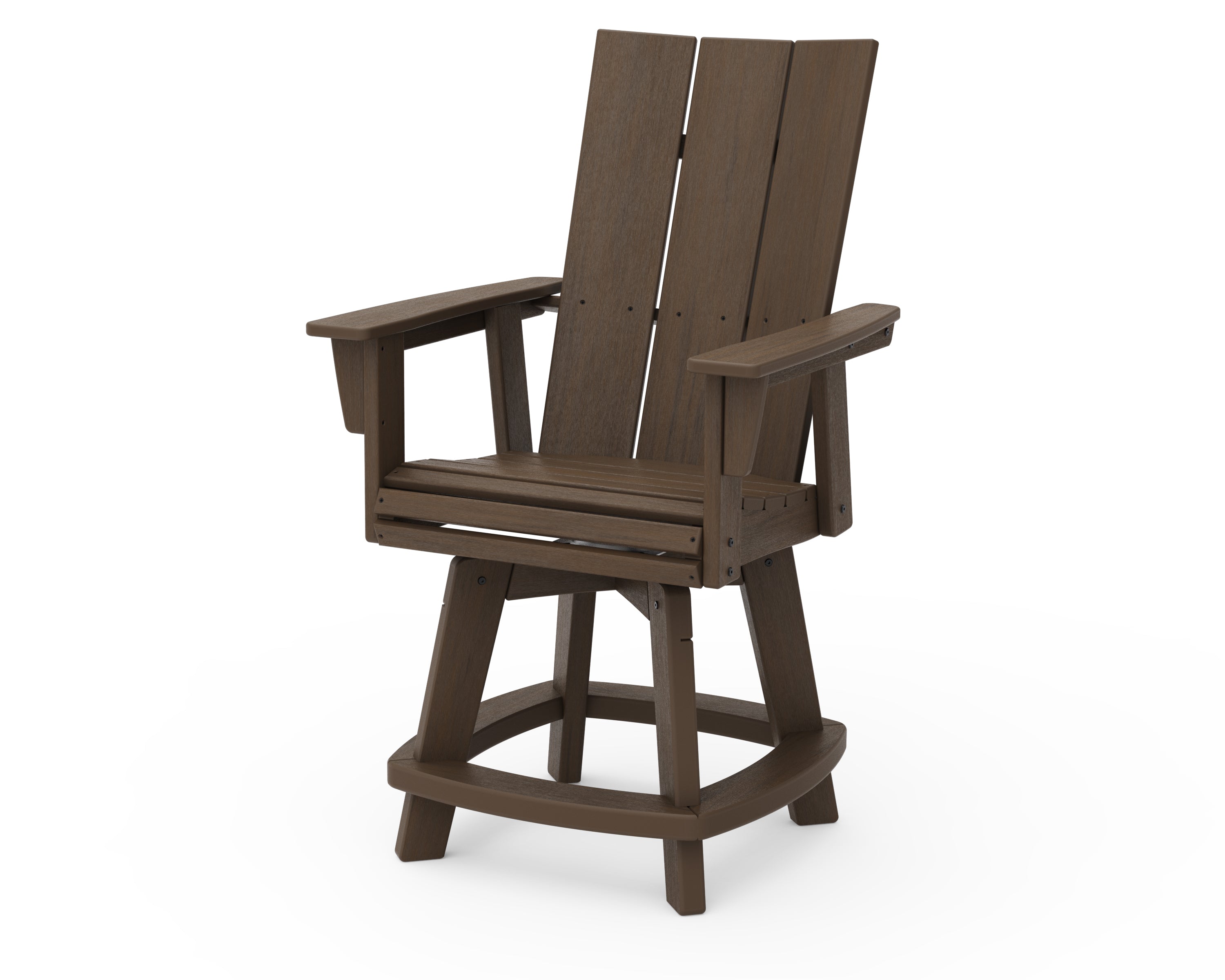 POLYWOOD Modern Curveback Adirondack Swivel Counter Chair