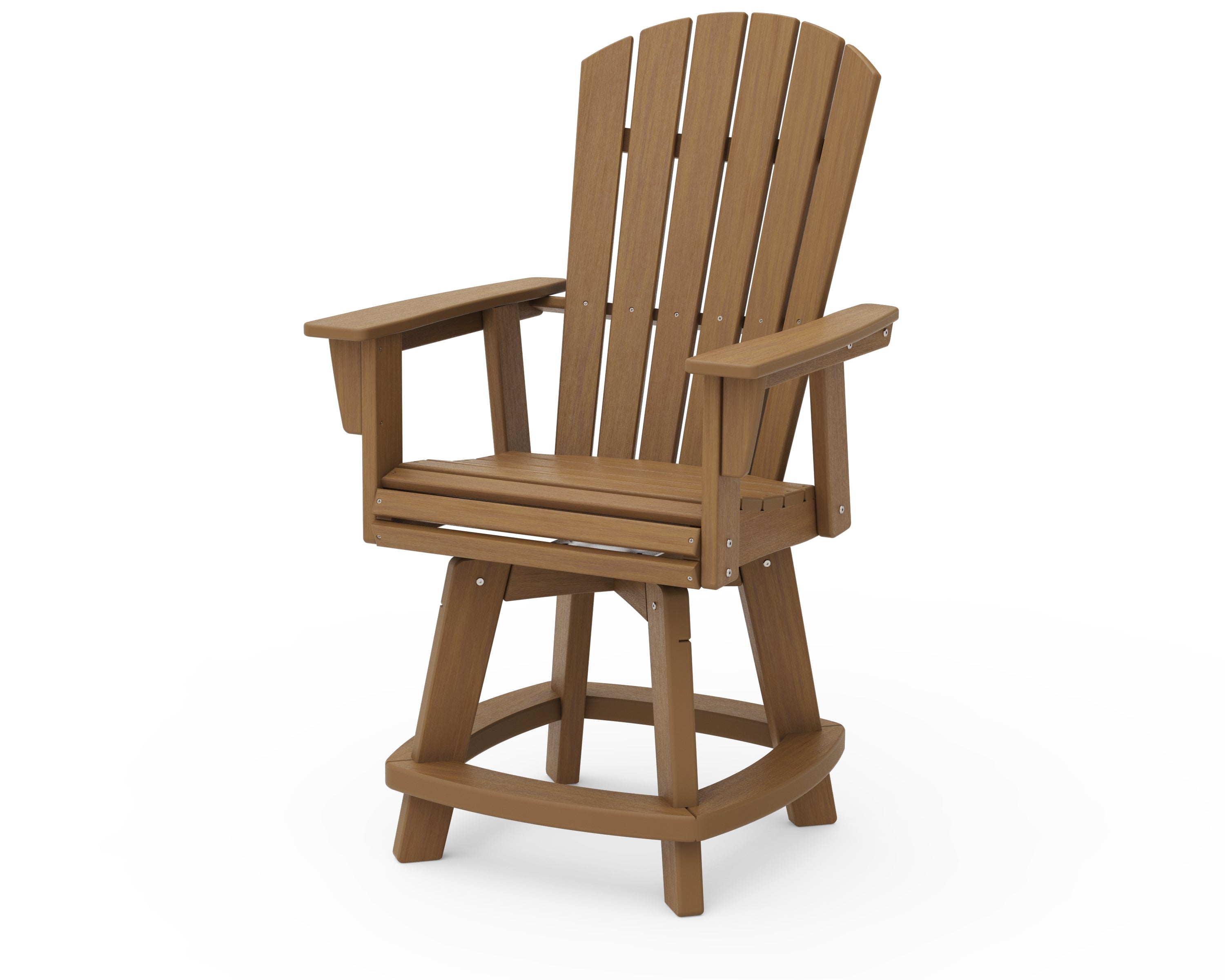 POLYWOOD Nautical Curveback Adirondack Swivel Counter Chair