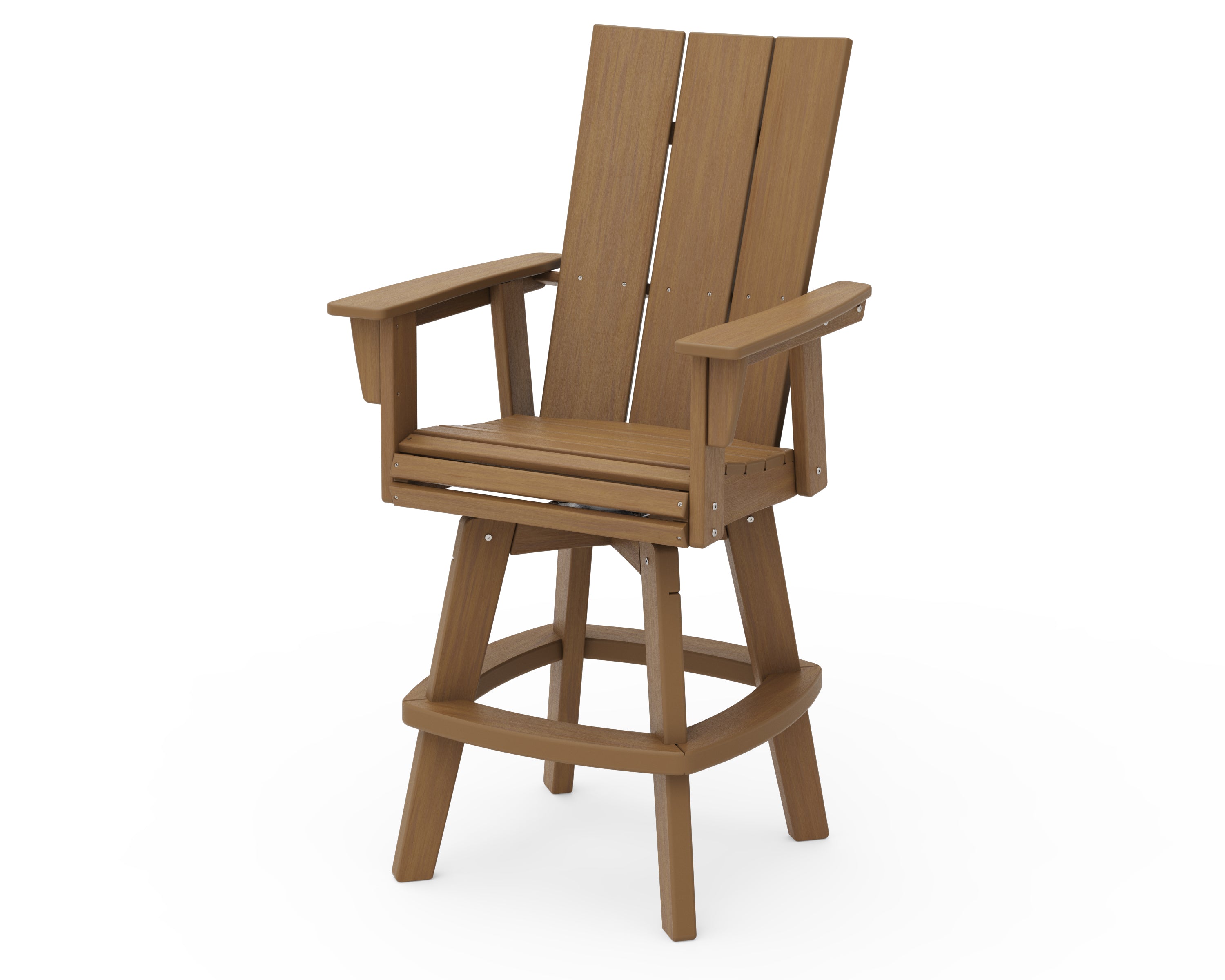 POLYWOOD Modern Curveback Adirondack Swivel Bar Chair