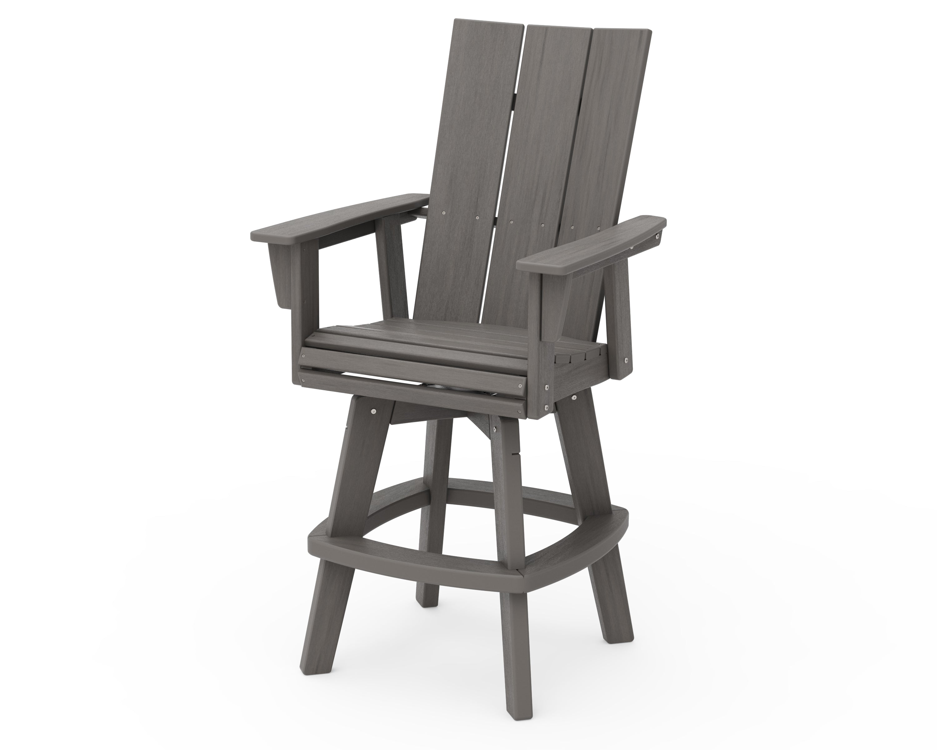 POLYWOOD Modern Curveback Adirondack Swivel Bar Chair